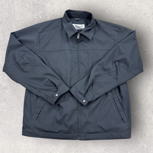 Columbia Ascender Bomber Jacket Full Zip mens Large Black Softshell Lightweight