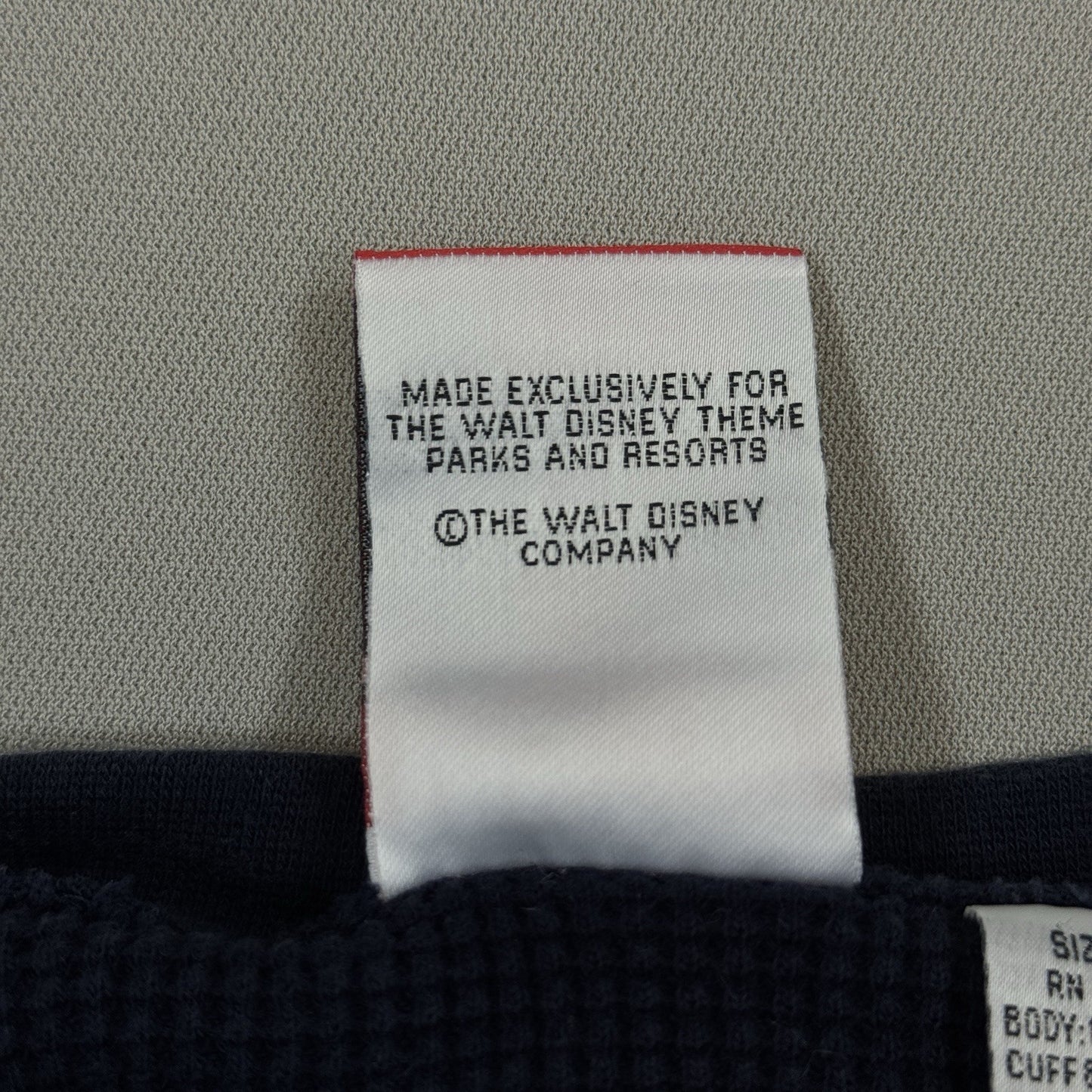 Vintage 90s Disney mens S/M Blue Polo Shirt Mickey Explorer Henley Pullover