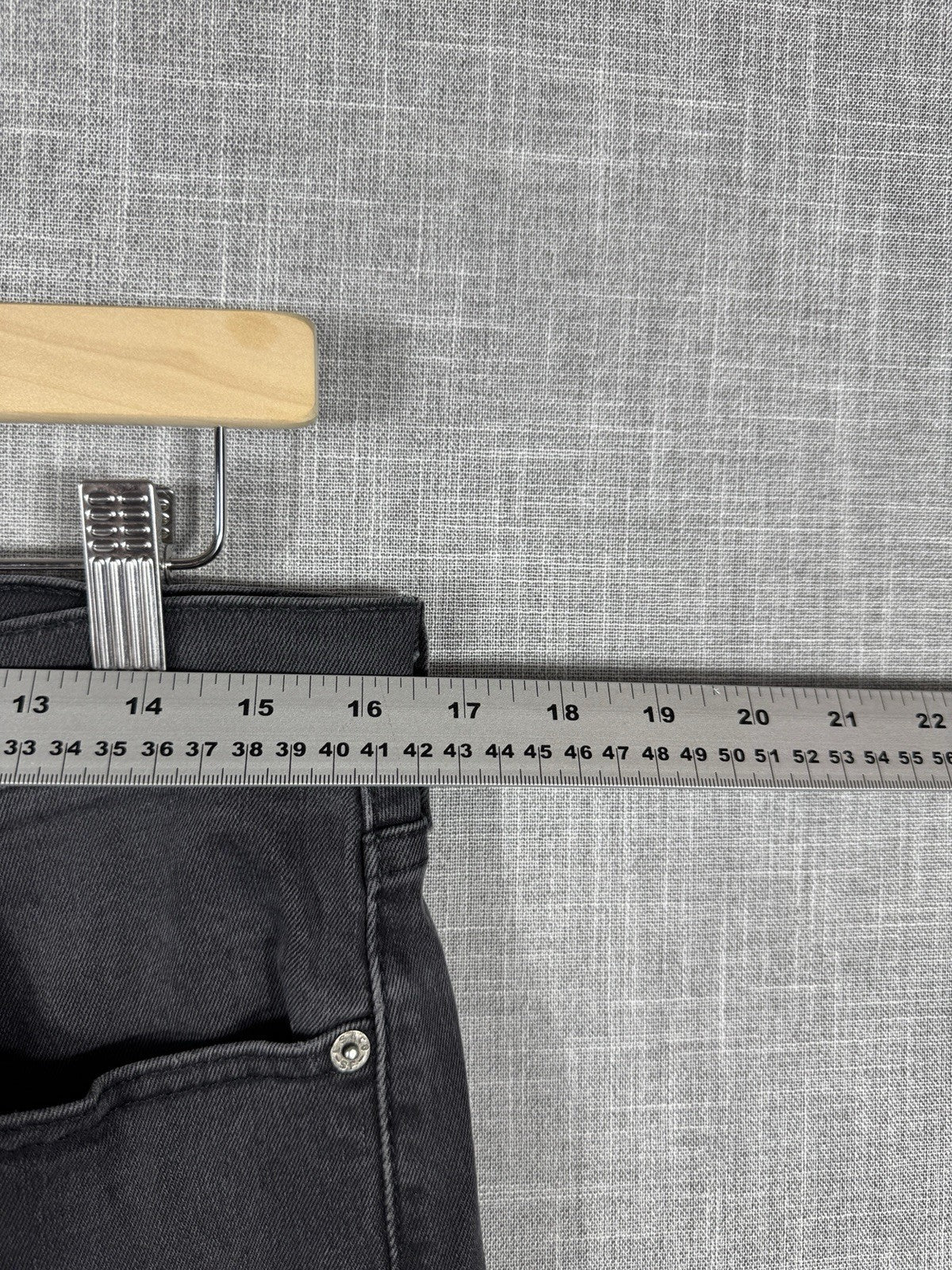 Levi Strauss 502 Straight Stretch Black Jeans Dark Wash Mens 32x32