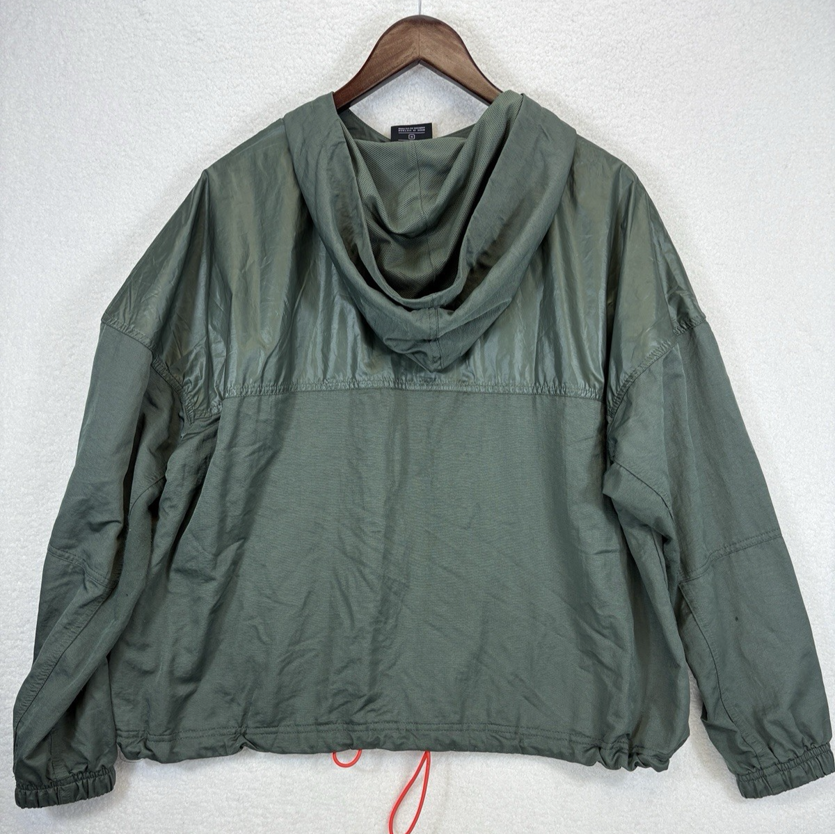 Nike Windbreaker Womens XL Green Track Jacket Hooded Full Zip Sportswear