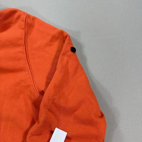 Stone Island Hoodie Pullover mens XL Orange Sweatshirt Fleece Cotton Drawstring