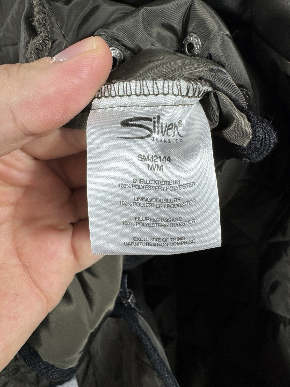 Silver jeans mens Jacket Coat Quilted Elbow Patches Olive Green Rare Size M