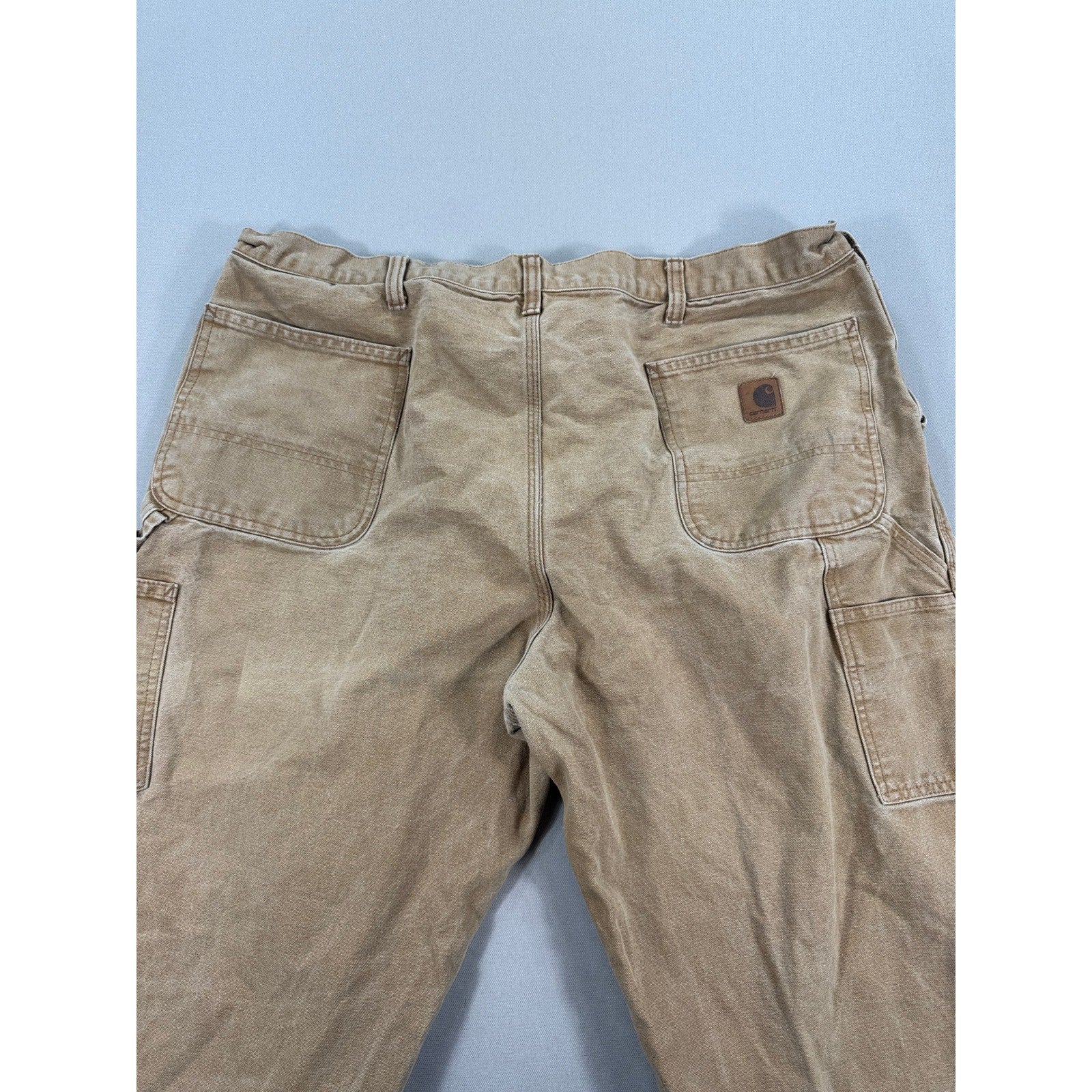 Carhartt B11 BRN Dungaree Fit Work Pants mens 42x30 Brown Distressed Carpenter
