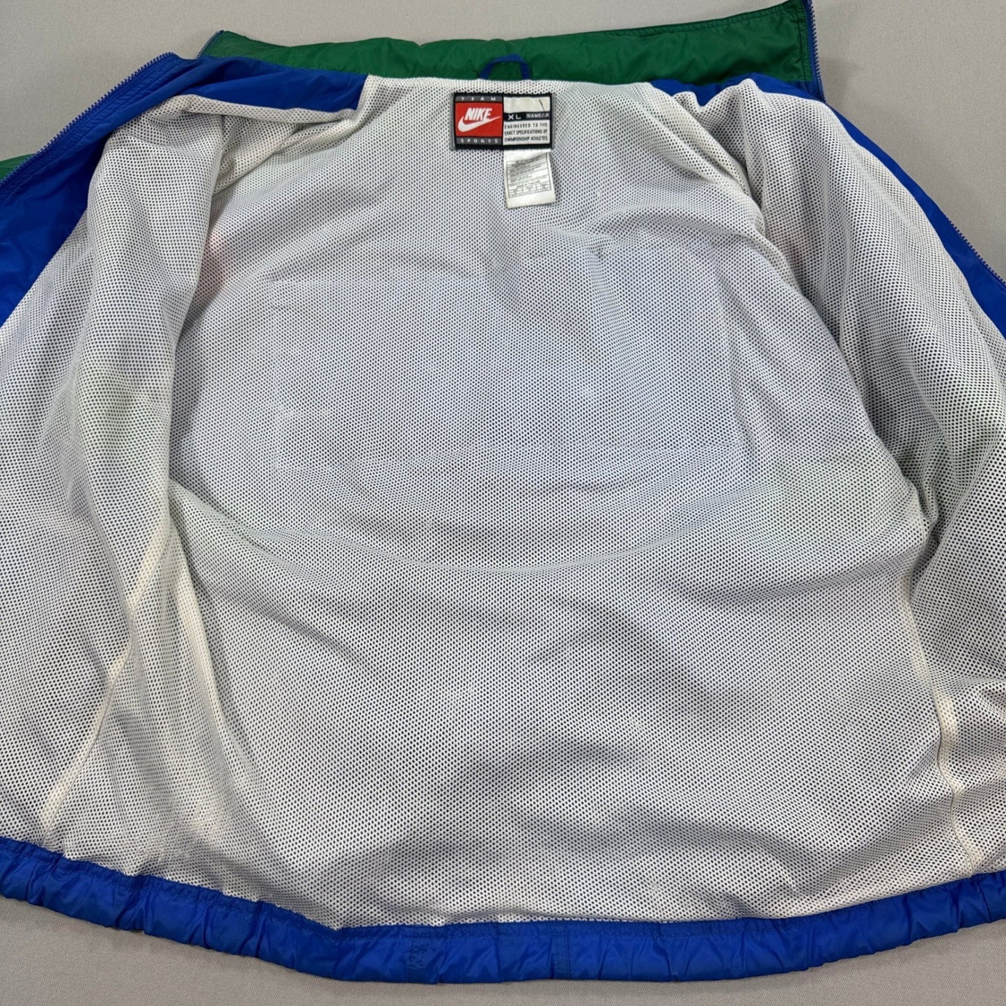 RARE Vintage Nike DB Bitter Warriors Windbreaker Jacket mens XL Blue Hooded