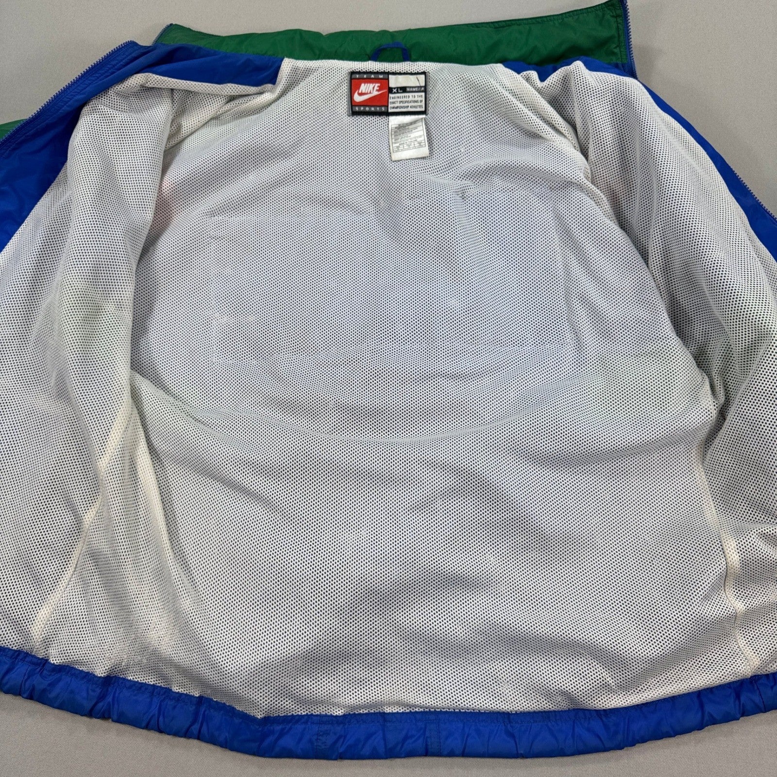 RARE Vintage Nike DB Bitter Warriors Windbreaker Jacket mens XL Blue Hooded