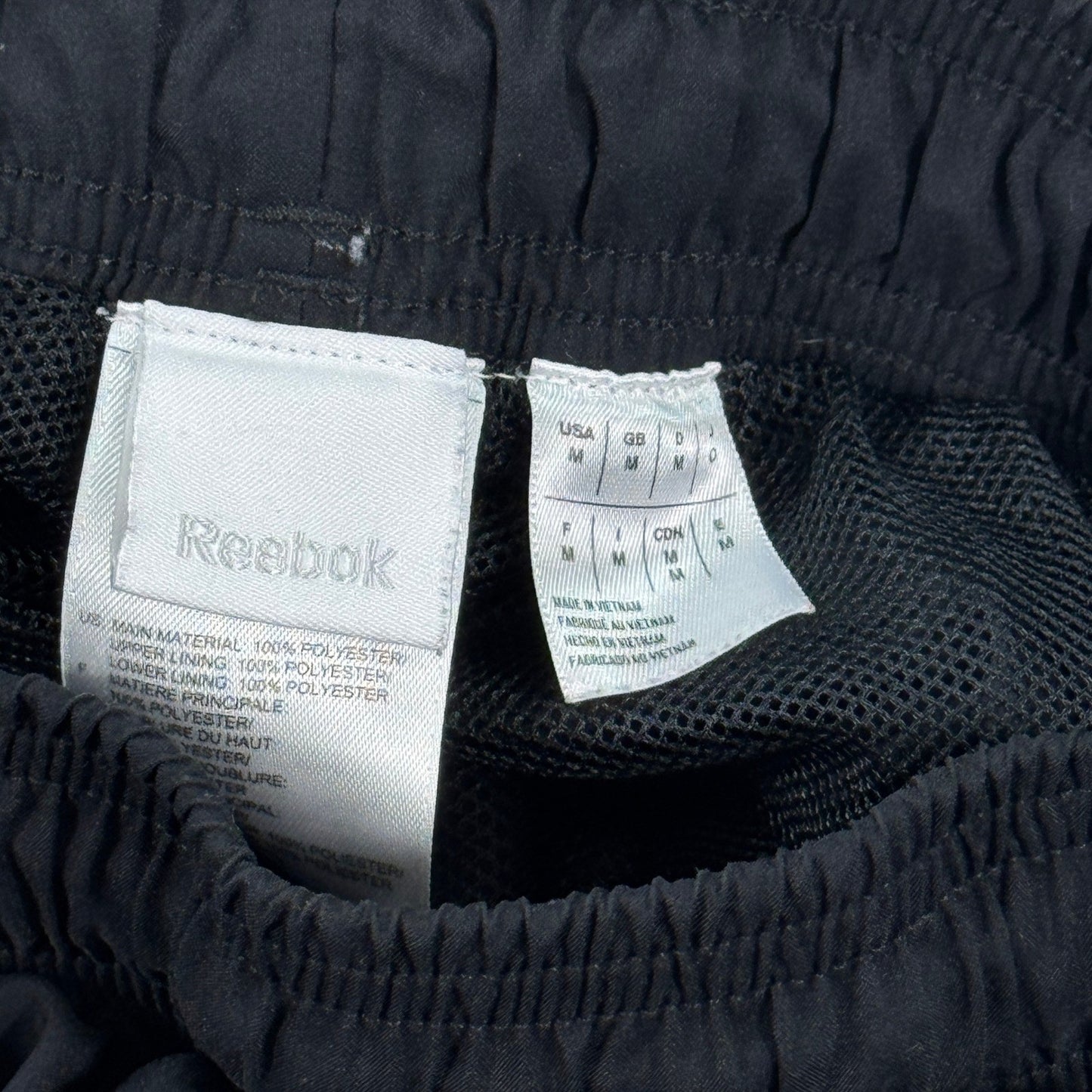 Reebok Classic Track Pants Regular Fit mens Medium Black Drawstring Joggers