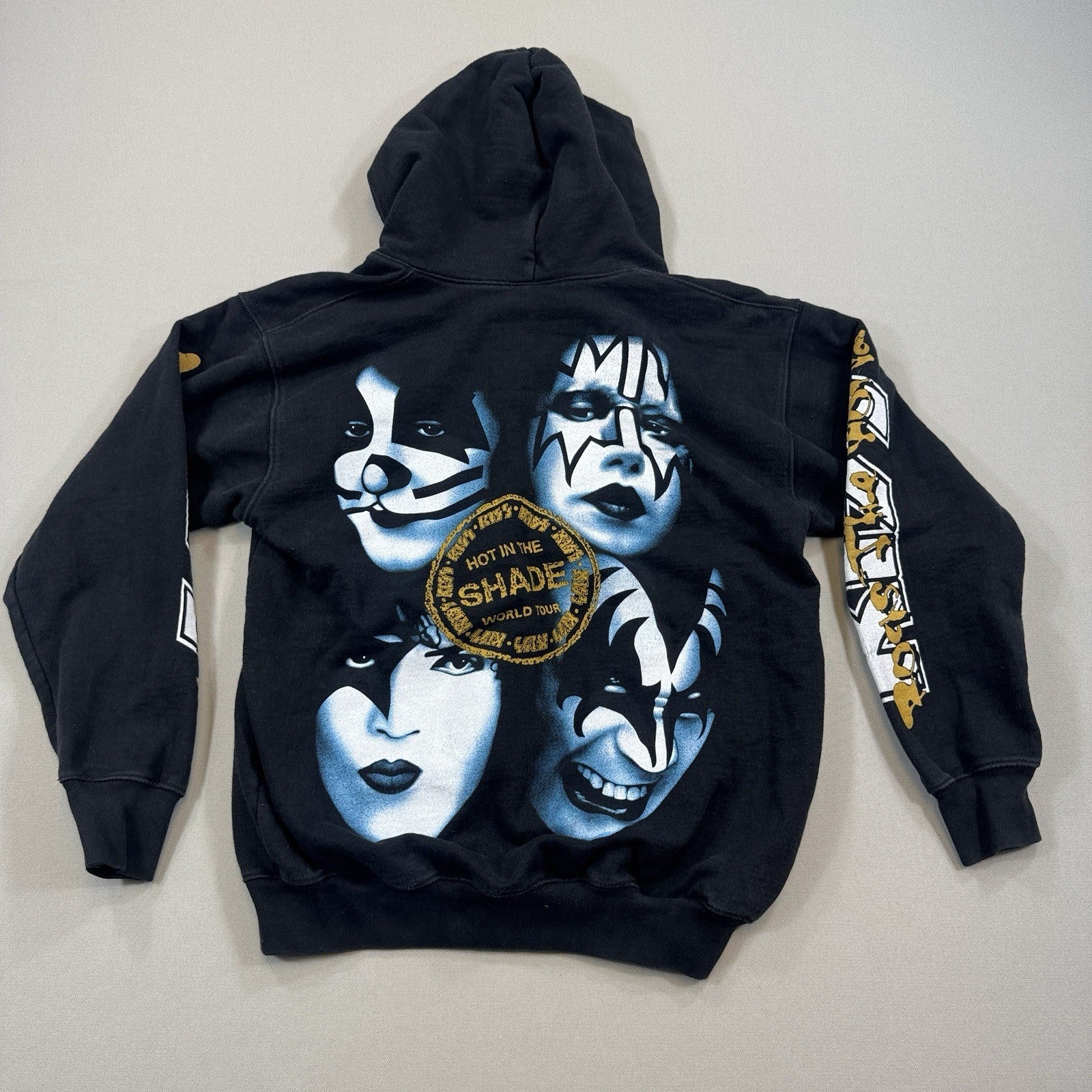 VTG Kiss Hot In The Shade Hoodie Mens Large Black Full Zip The Roxx 90's