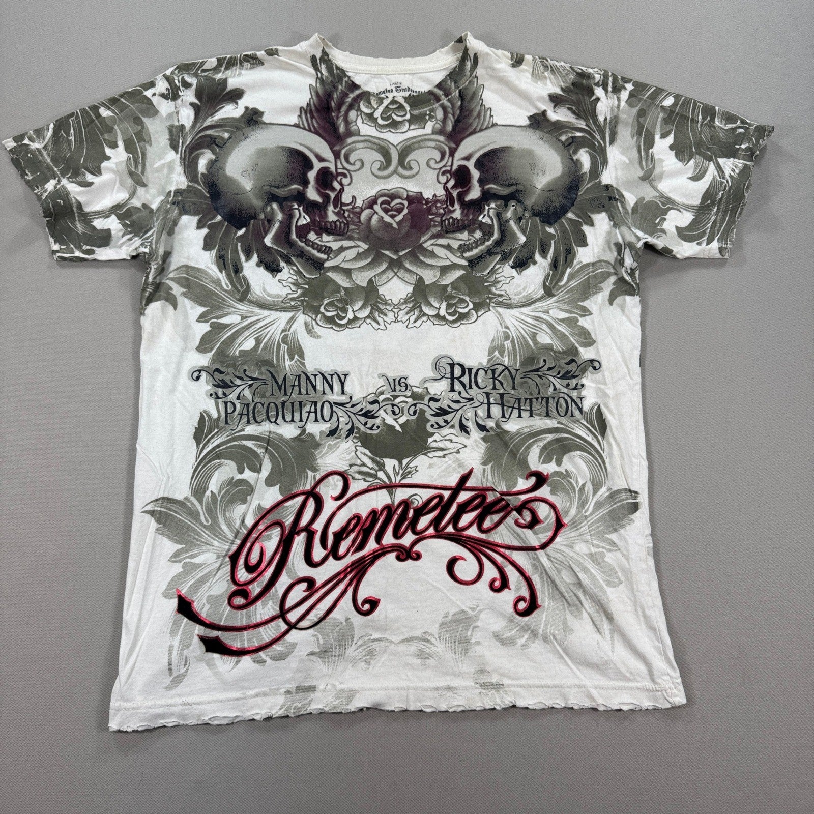 Remetee Manny Pacquiao VS Ricky Hatton T-Shirt mens Large Graphic Made In USA