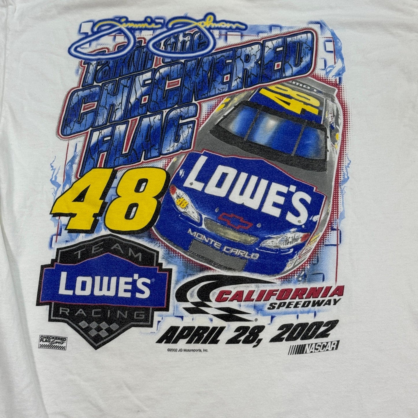 VTG Nascar T-Shirt Jimmie Johnson 48 Lowe's Monte Carlo Car Race mens XL Y2K