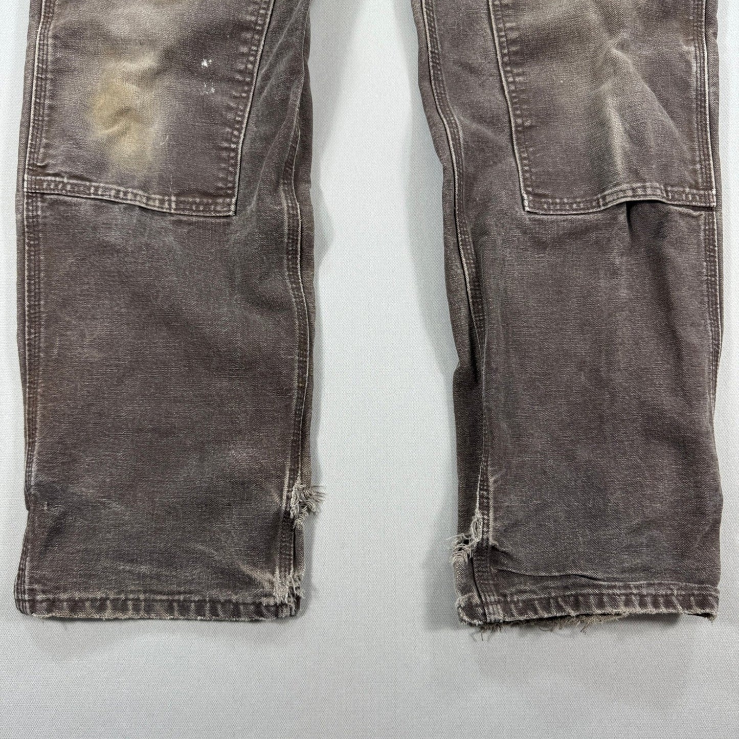 Carhartt B136 Double Knee Pants Dungaree Fit mens 34x34 Brown Carpenter Canvas