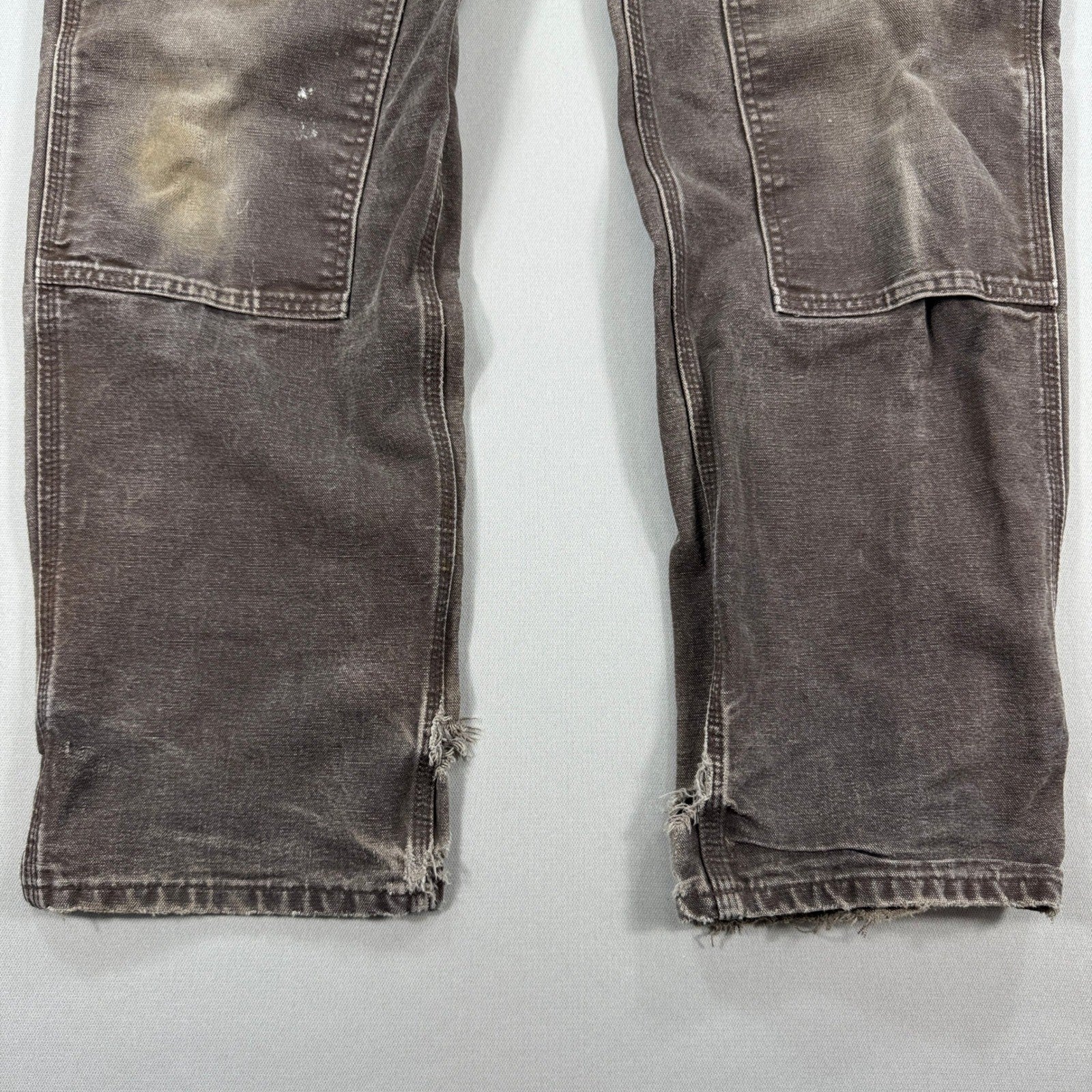 Carhartt B136 Double Knee Pants Dungaree Fit mens 34x34 Brown Carpenter Canvas