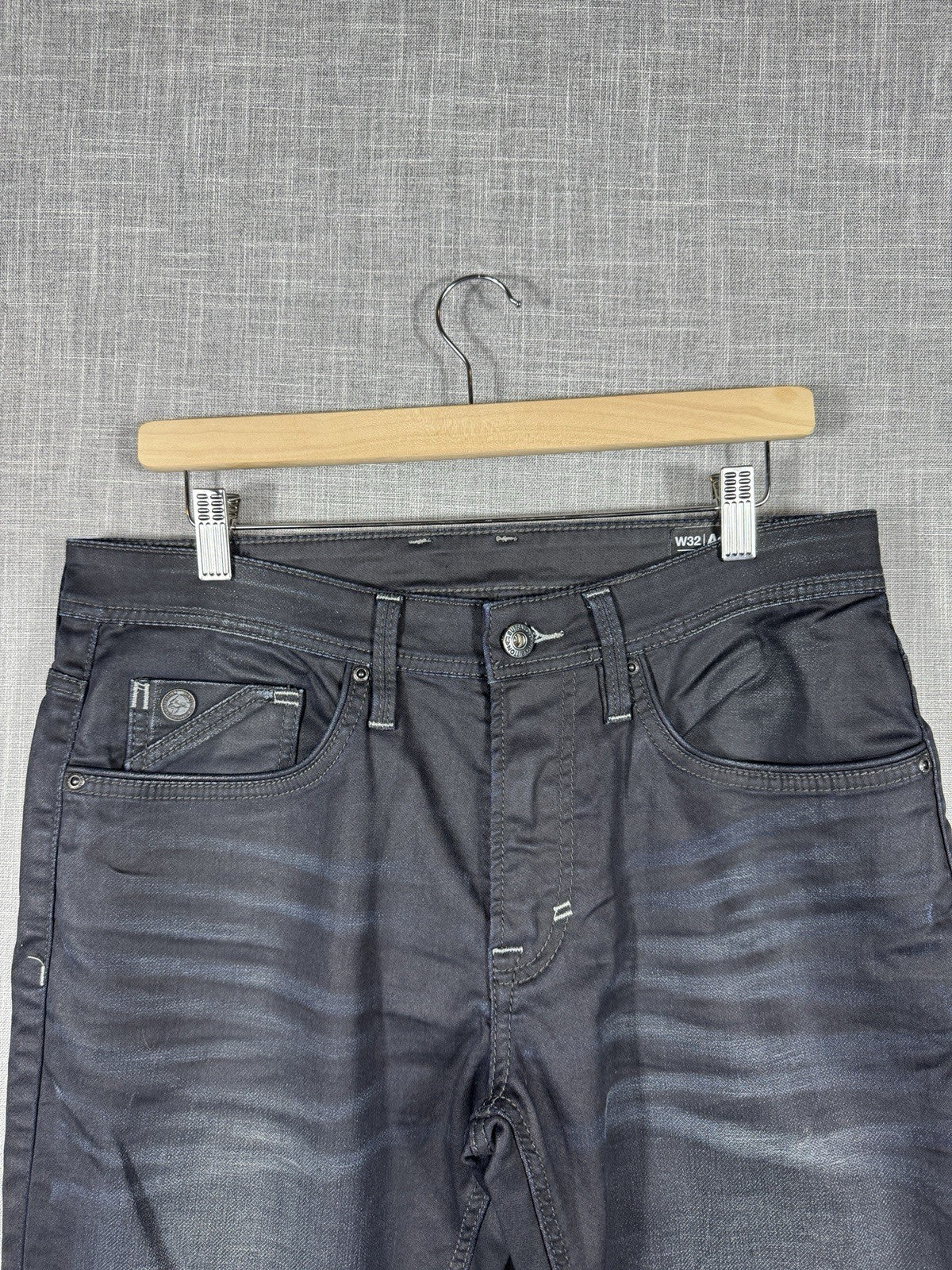 Buffalo David Bitton Ash X Skinny Stretch Black Jeans Dark Wash Mens 32x32