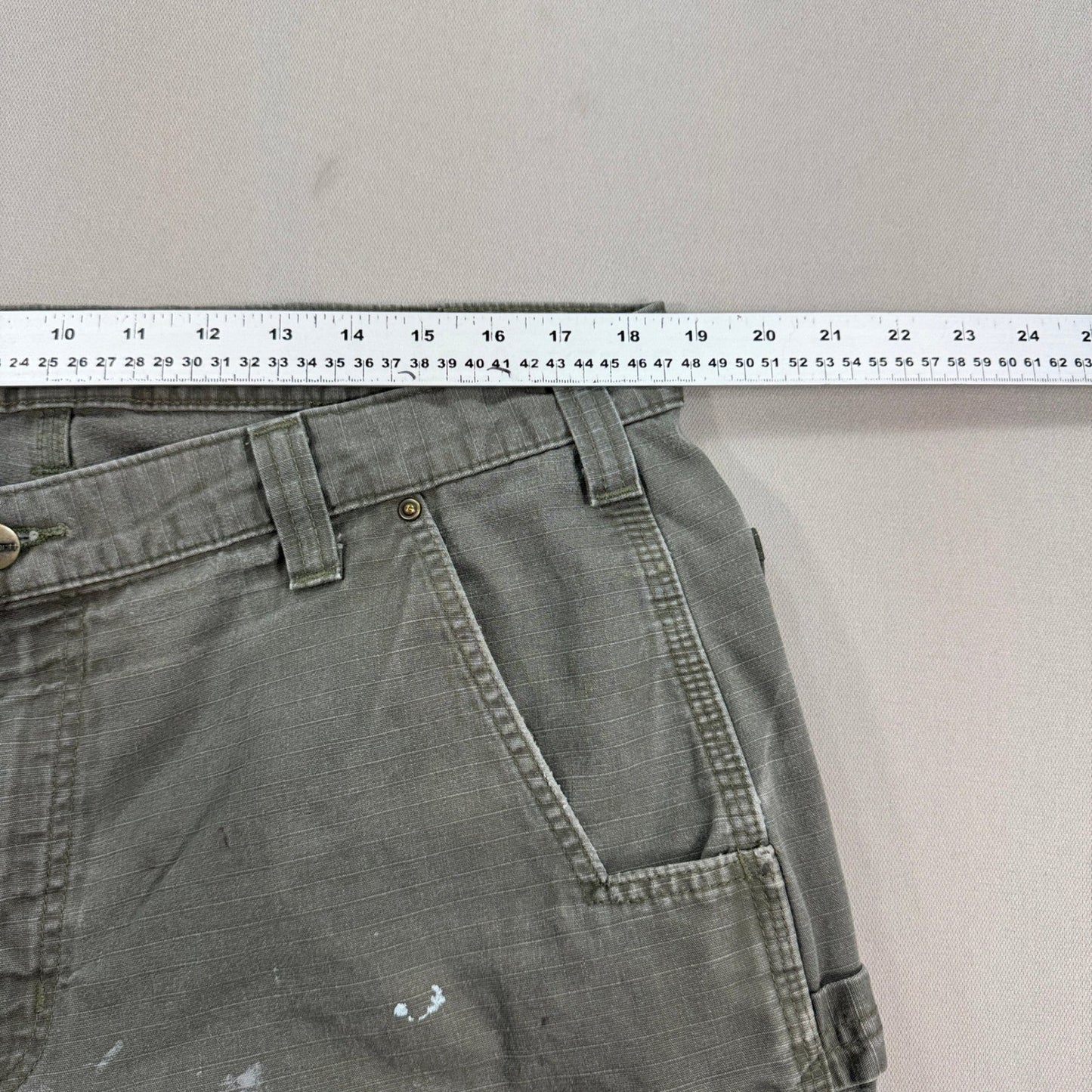 Carhartt Carpenter Cargo Shorts mens Size 40 Olive Green Canvas Relaxed Fit