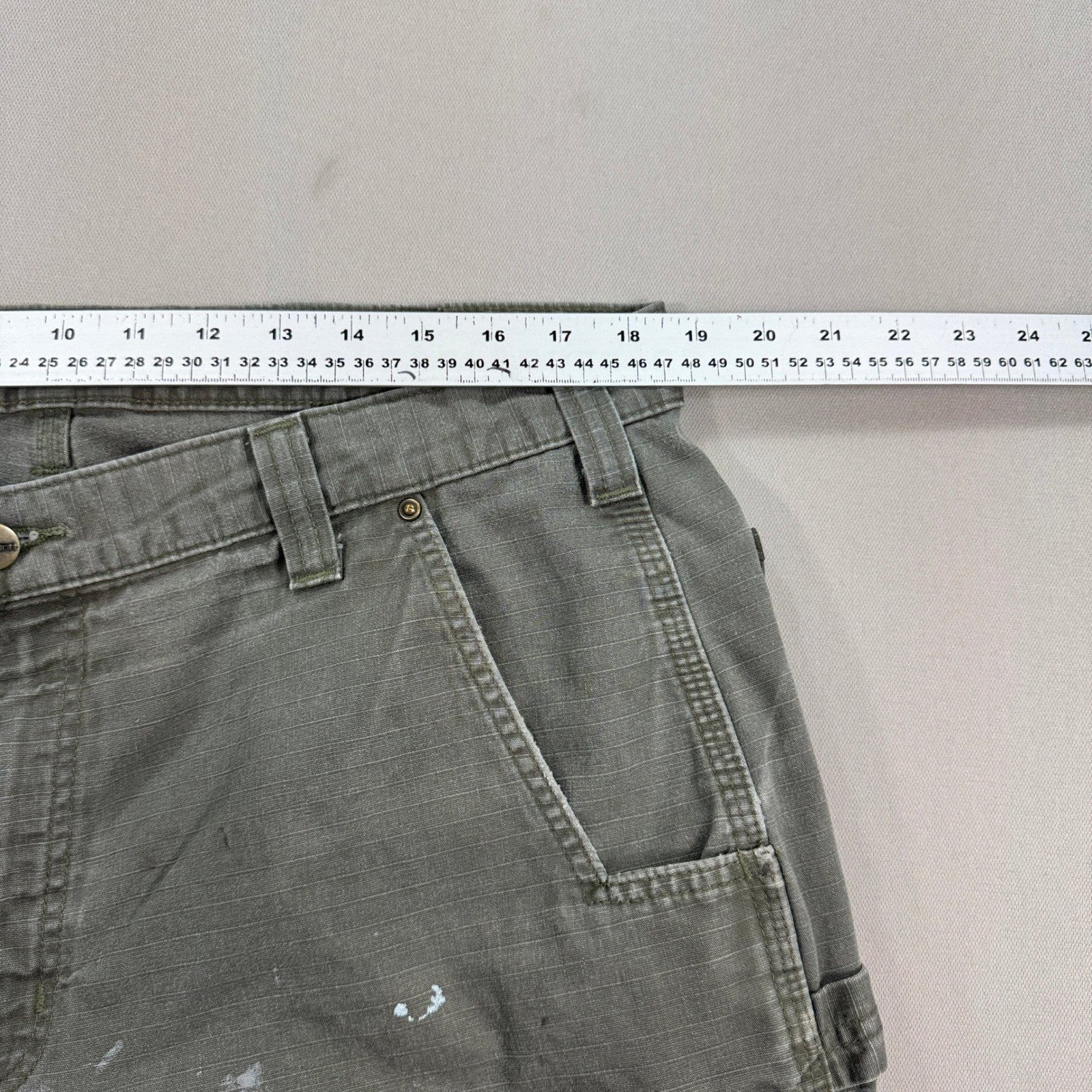 Carhartt Carpenter Cargo Shorts mens Size 40 Olive Green Canvas Relaxed Fit