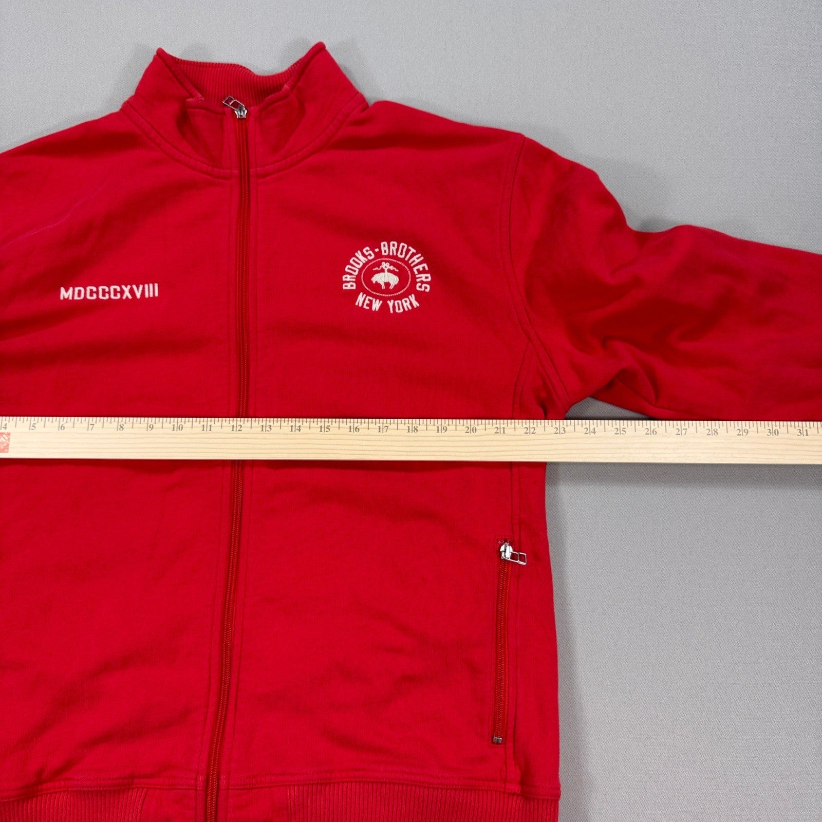 Brooks Brothers Track Jacket Mens XL Red 1818 New York Cotton Full Zip