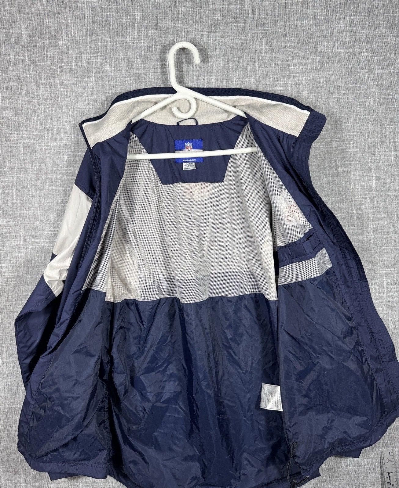 Adidas NFL Team Apparel On Field Windbreaker Full Zip Size Medium Navy Blue