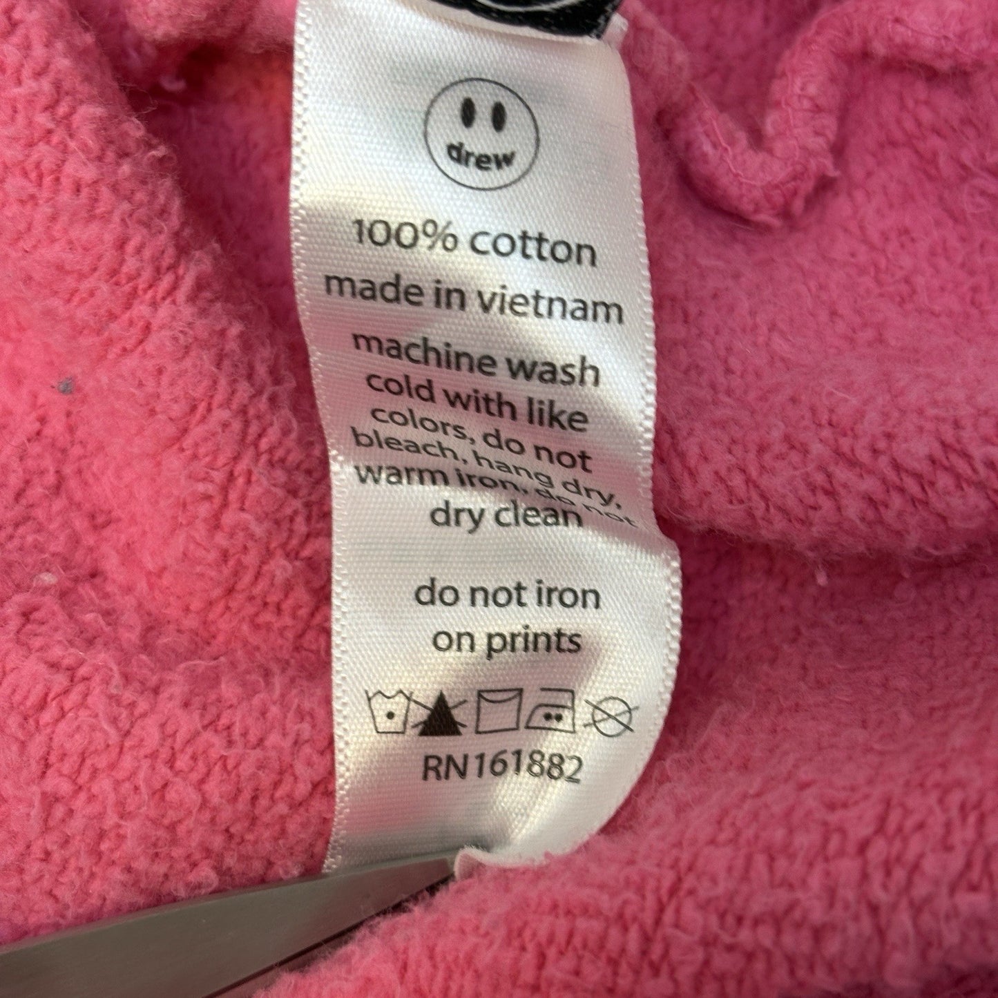 Drew House Justin Bieber Mascot Smile Hoodie mens Medium Pink Sweatshirt