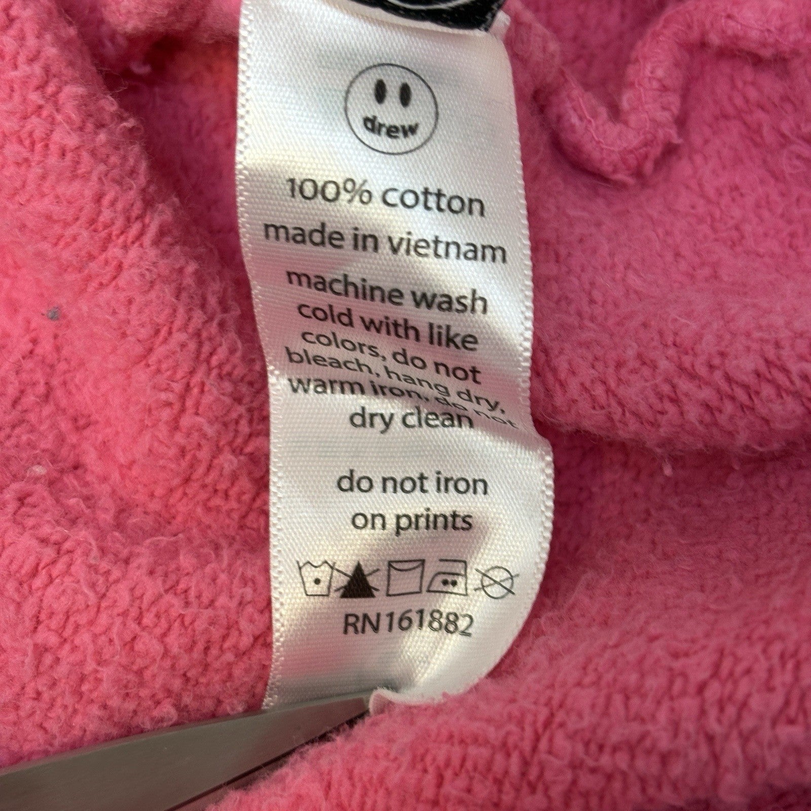 Drew House Justin Bieber Mascot Smile Hoodie mens Medium Pink Sweatshirt