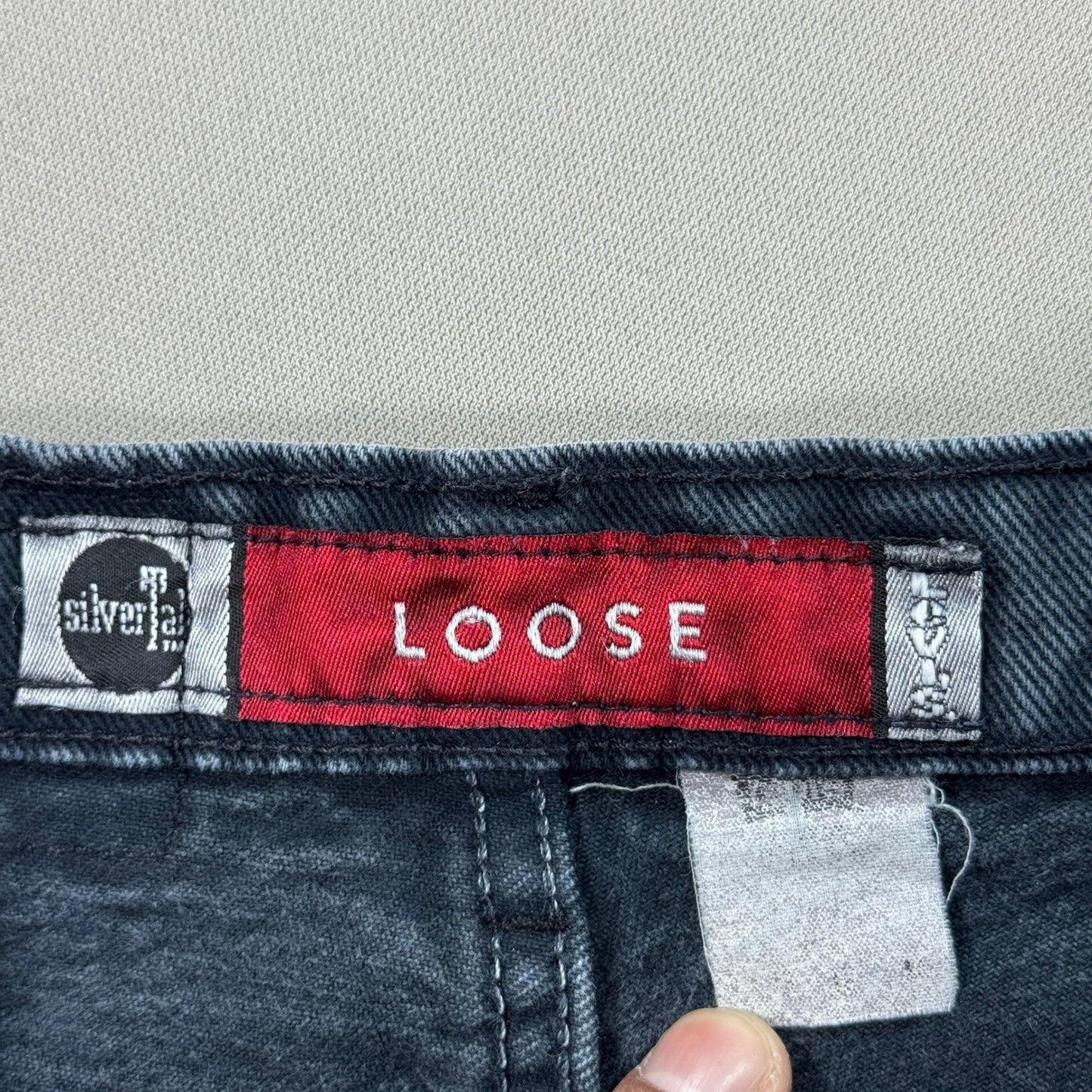 Levi's Silver Tab Jeans Men's 28x30 Black Loose Fit Dark Wash Straight Leg Baggy