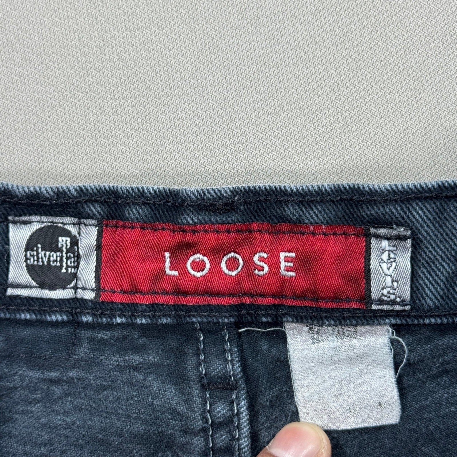 Levi's Silver Tab Jeans Men's 28x30 Black Loose Fit Dark Wash Straight Leg Baggy