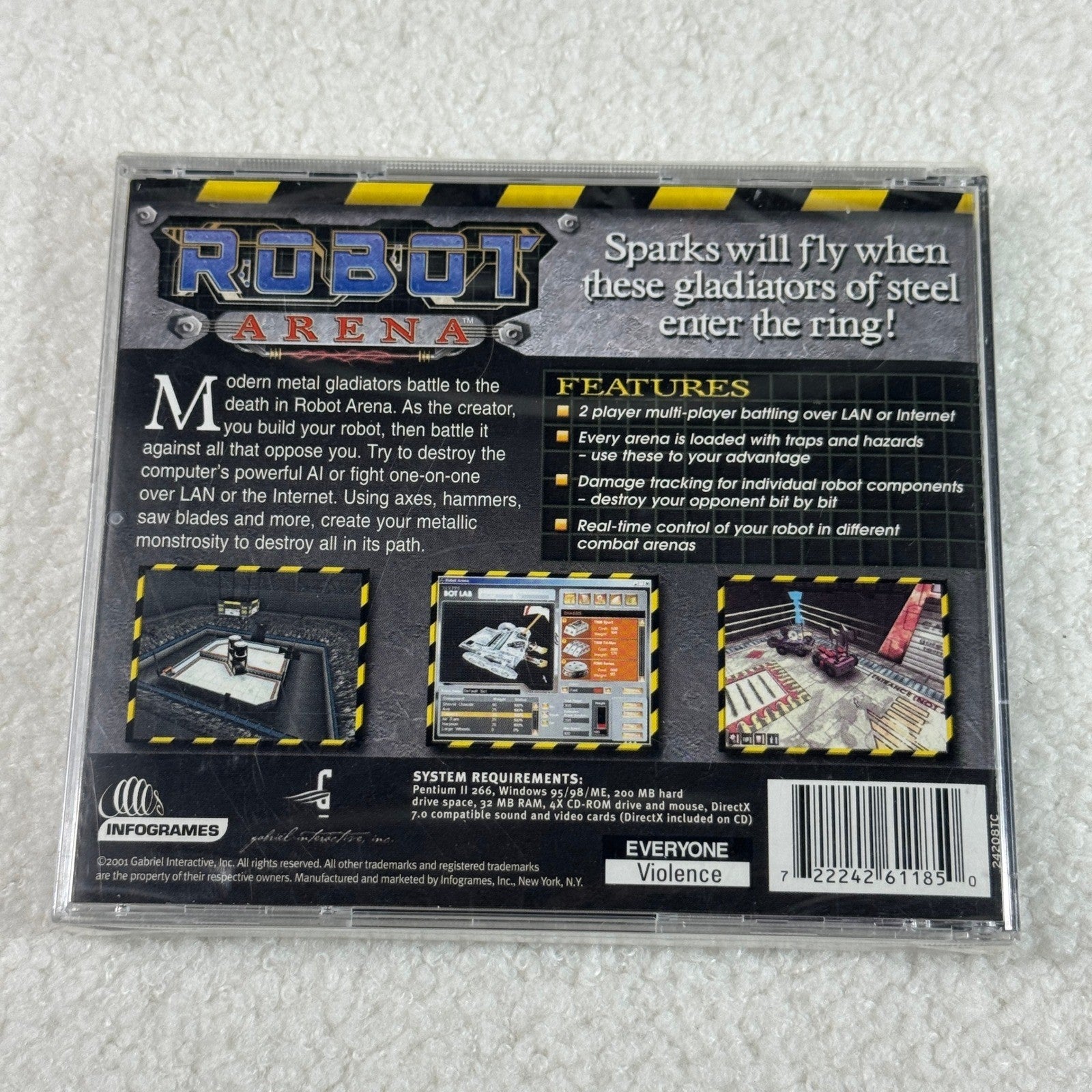 New Sealed Robot Arena PC CD ROM Game 2001 Infogrames ESRB Everyone E Violence