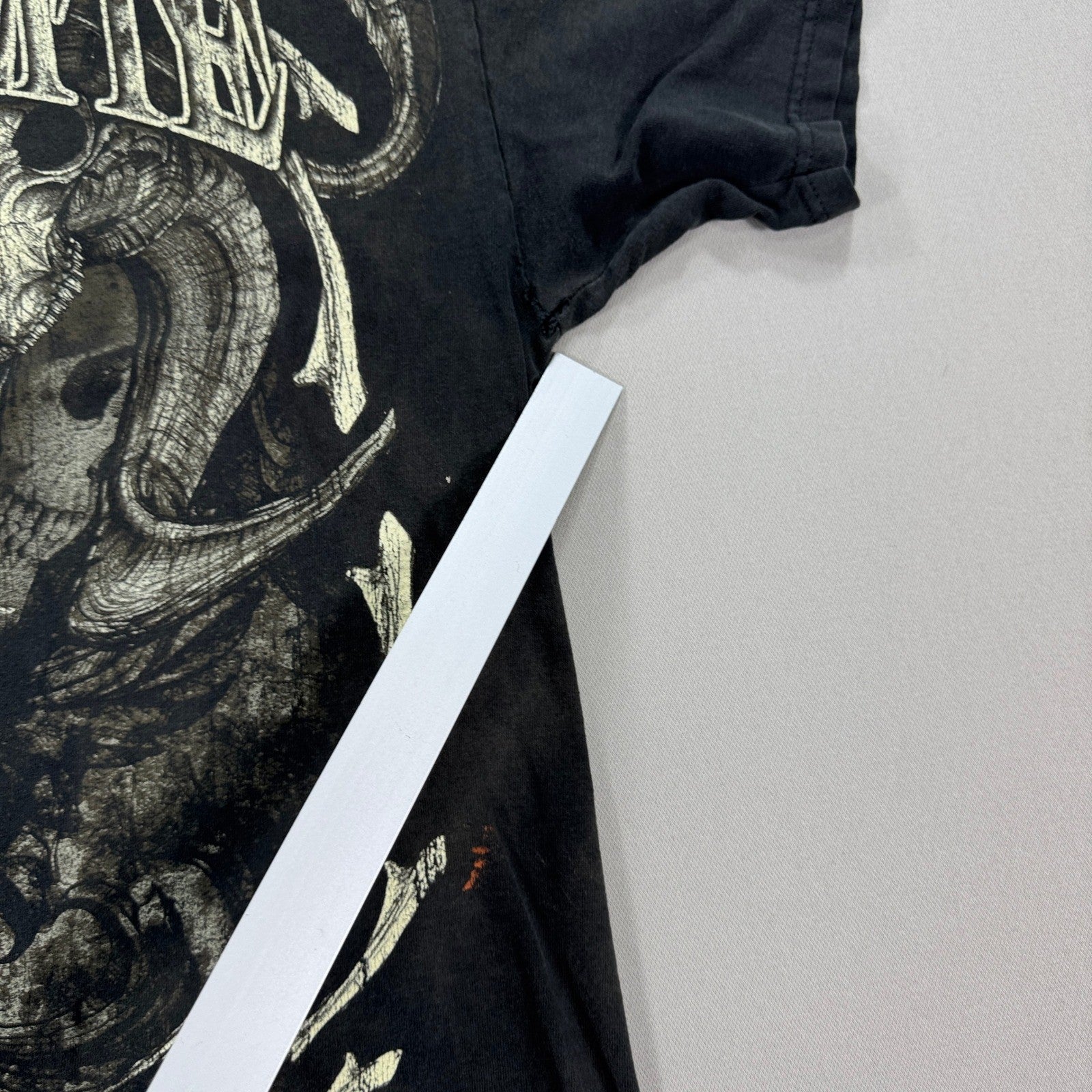 MMA Elite T-Shirt mens Large Black Graphic Skull Skeleton Grunge Distressed