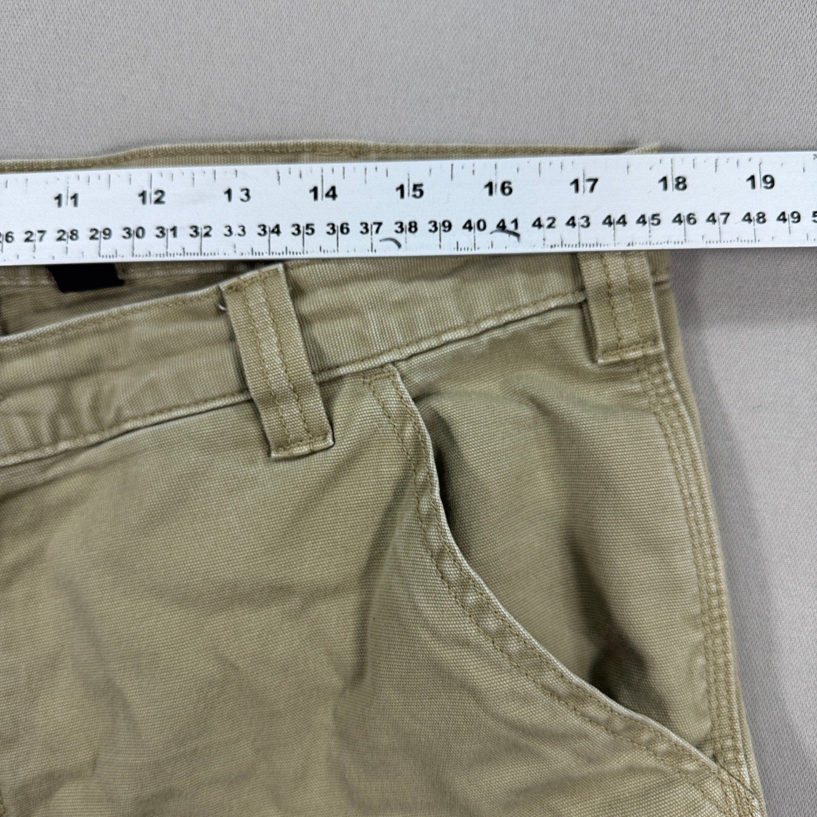 Carhartt Carpenter Work Pants Relaxed Fit Rugged Flex Khaki mens 36x34 Beige