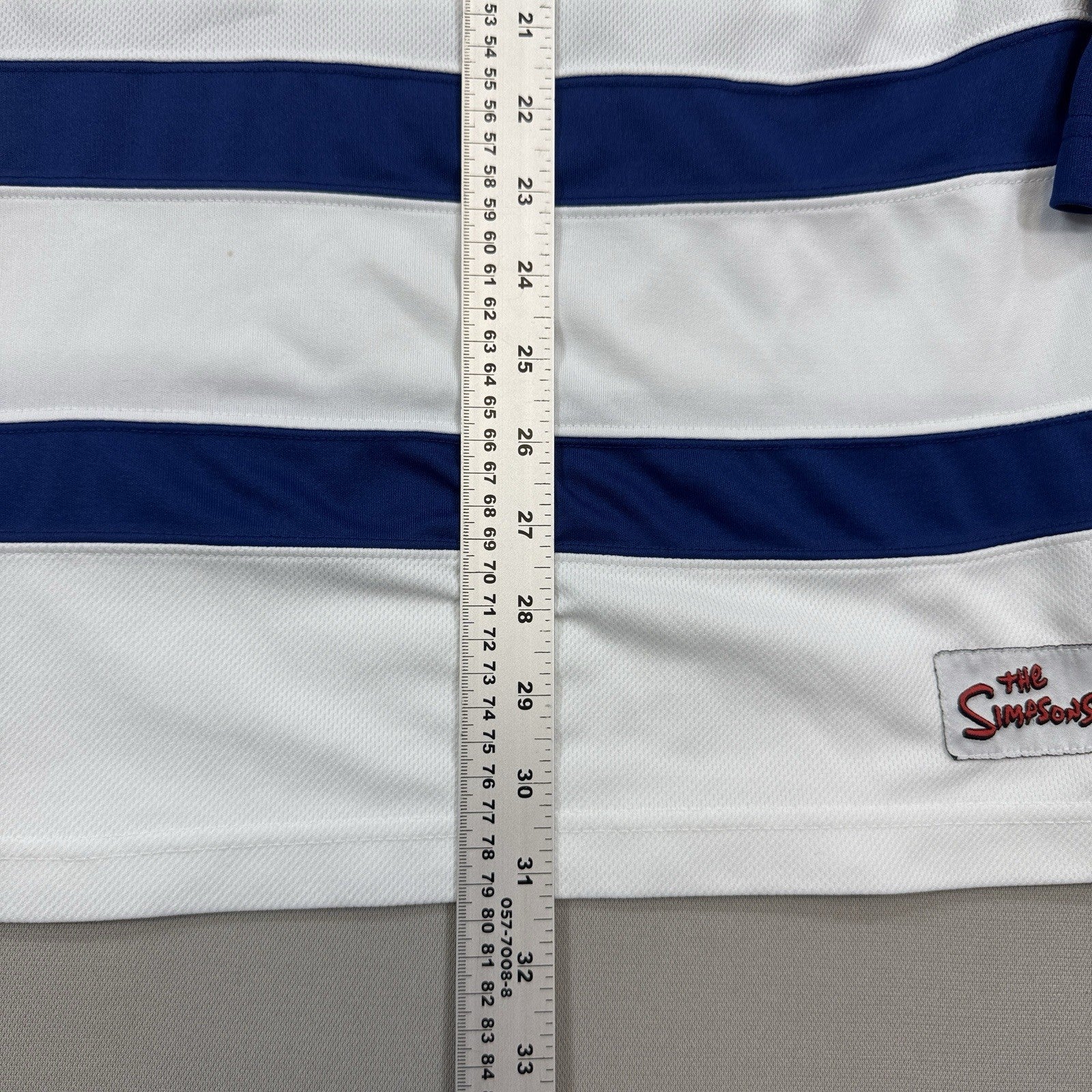 Vintage The Simpsons Hockey Jersey mens XL White The Home Game Pullover Cartoon