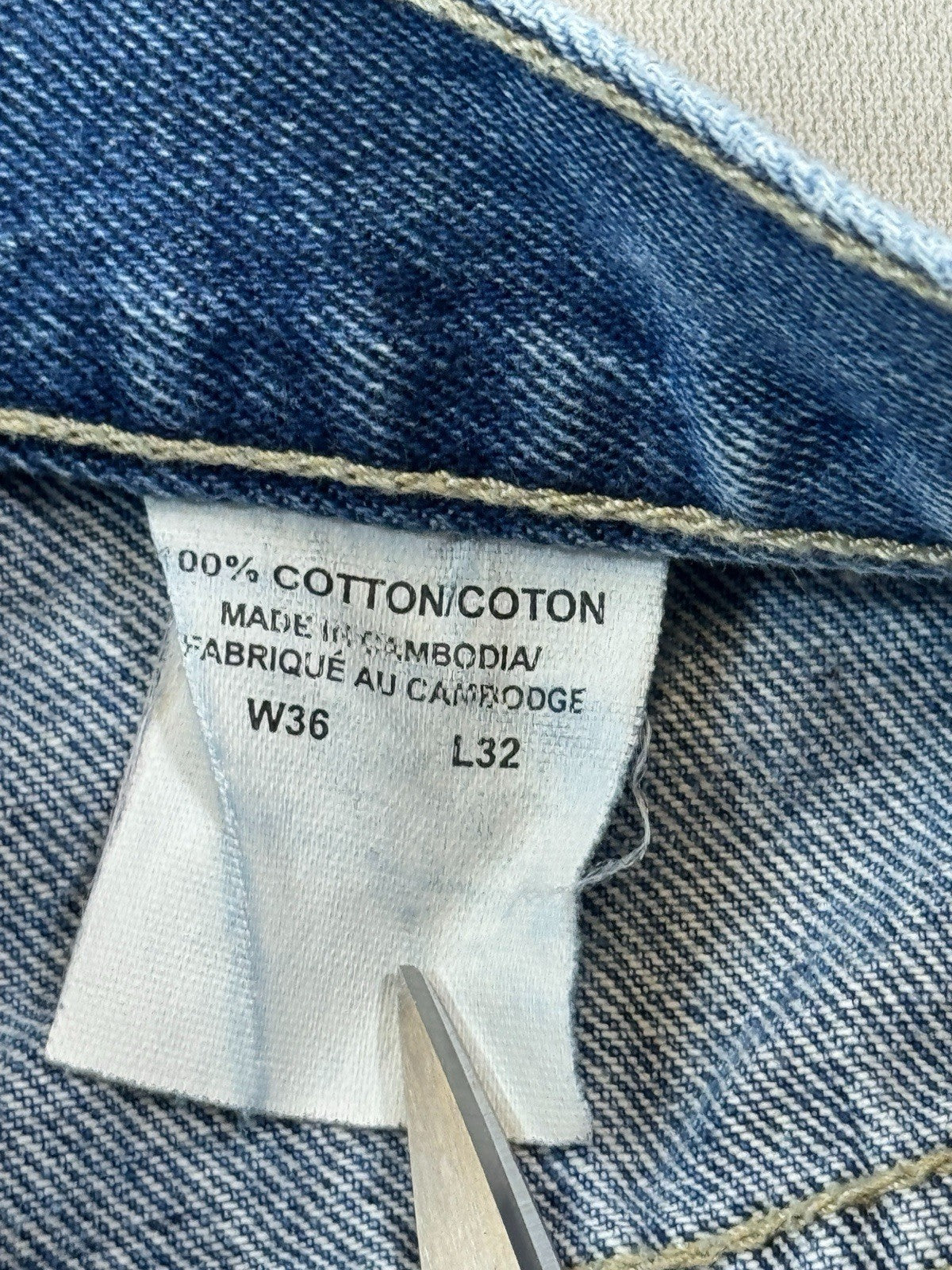 VTG Baggy Levi's Original Jeans Orange Tab Mens 36x32 Blue Denim Distressed