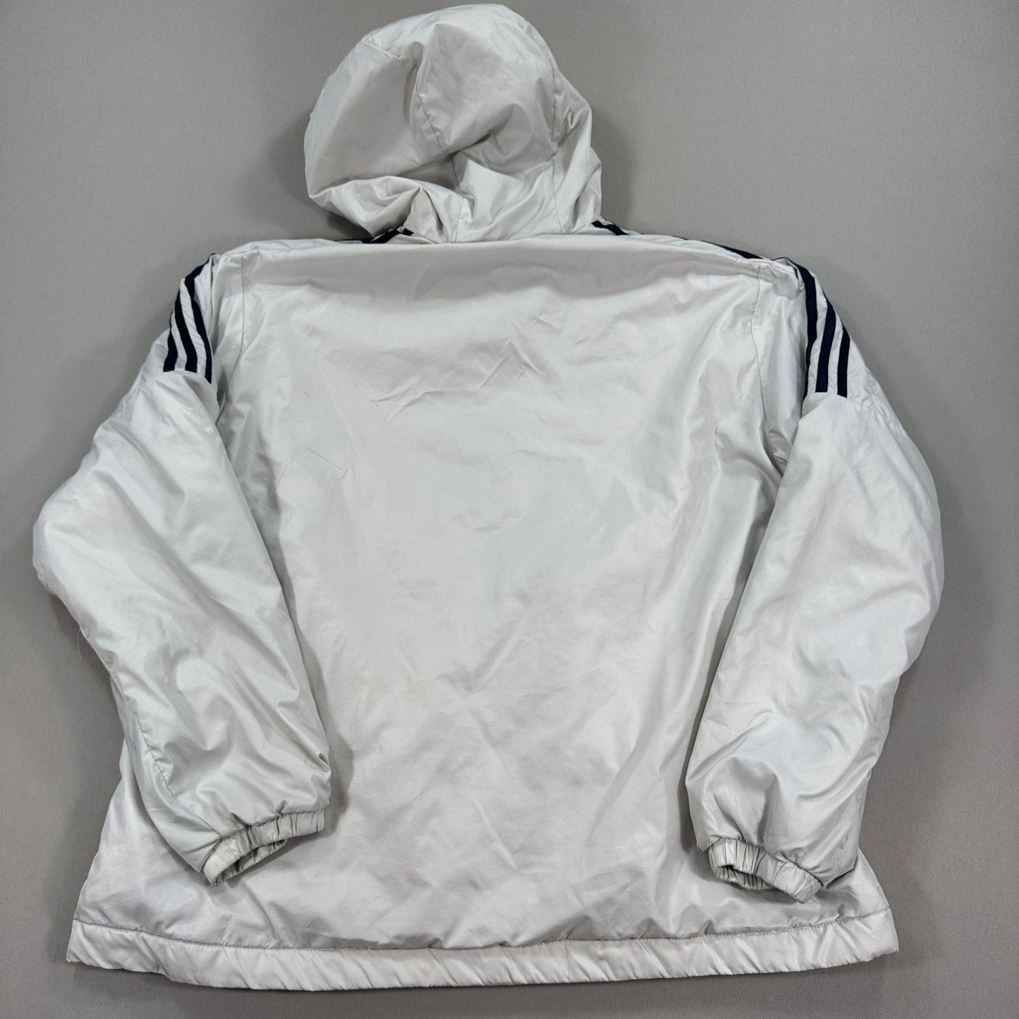 Adidas Coat Womens 2XL White Insulated Hoodie Padded Rain Jacket Fall Winter