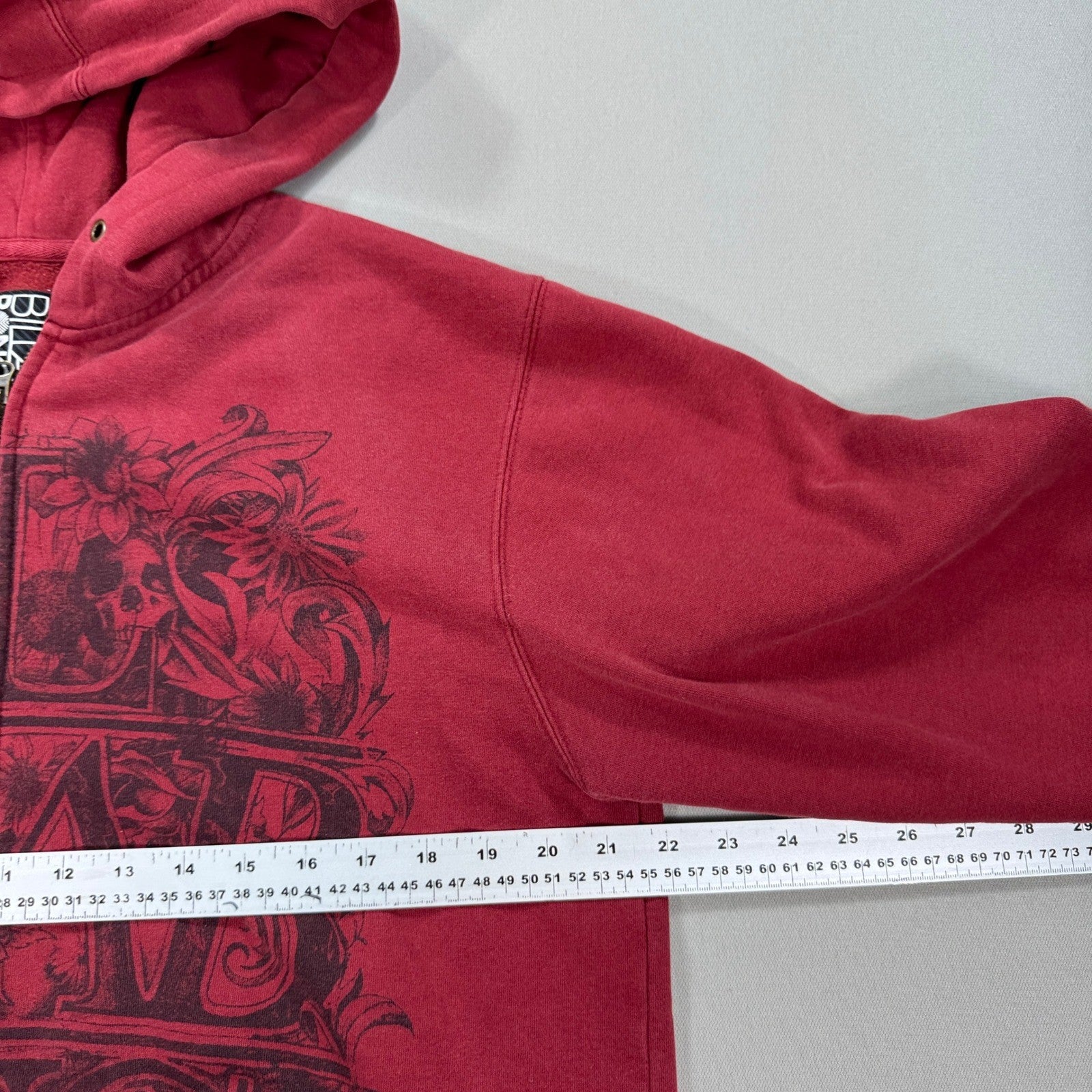 Vintage Billabong Sweatshirt mens Large Red Graphic Spell Out Hoodie Skater Y2K