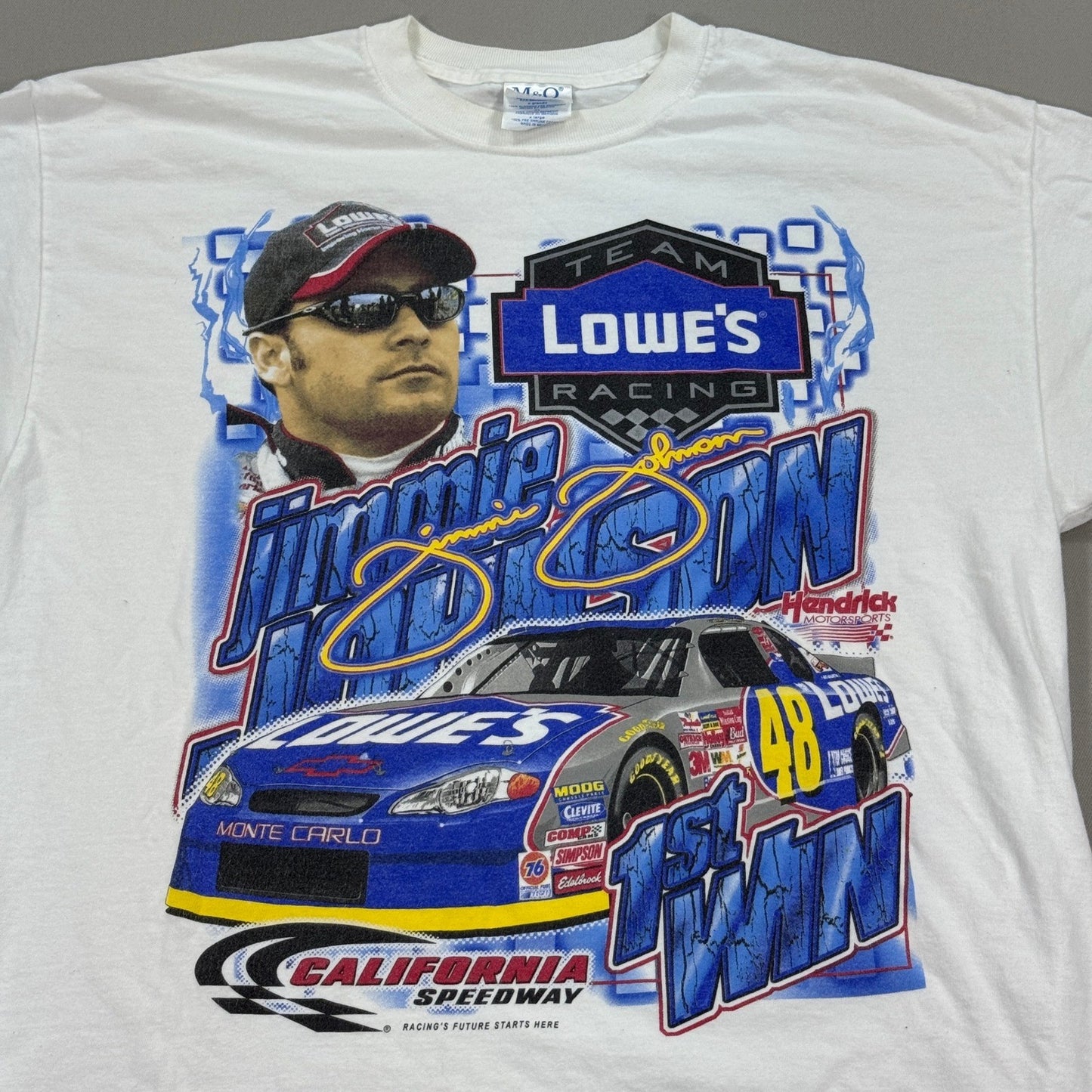 VTG Nascar T-Shirt Jimmie Johnson 48 Lowe's Monte Carlo Car Race mens XL Y2K