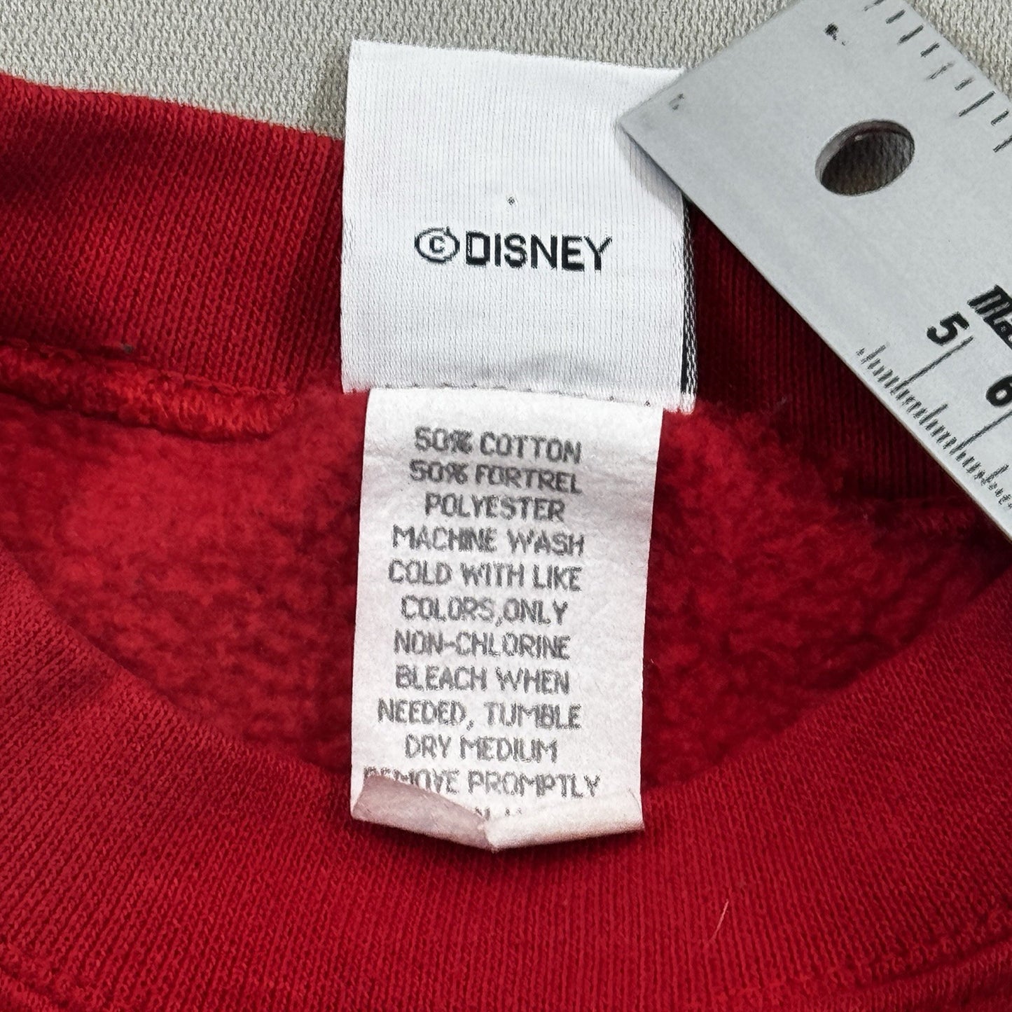 Disney Store Mickey Mouse Sweatshirt mens XL Red Pullover Crew Neck Made In USA