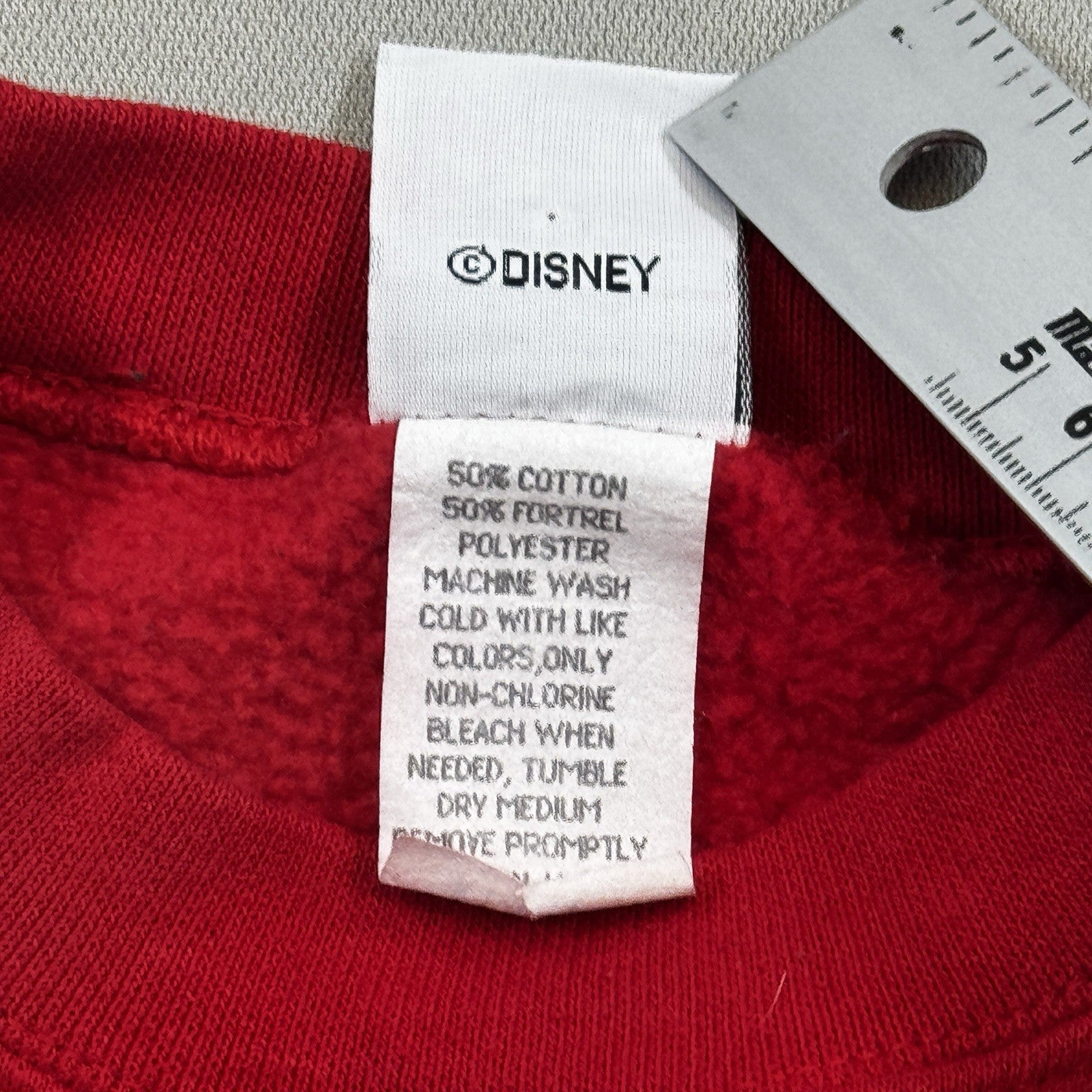 Disney Store Mickey Mouse Sweatshirt mens XL Red Pullover Crew Neck Made In USA