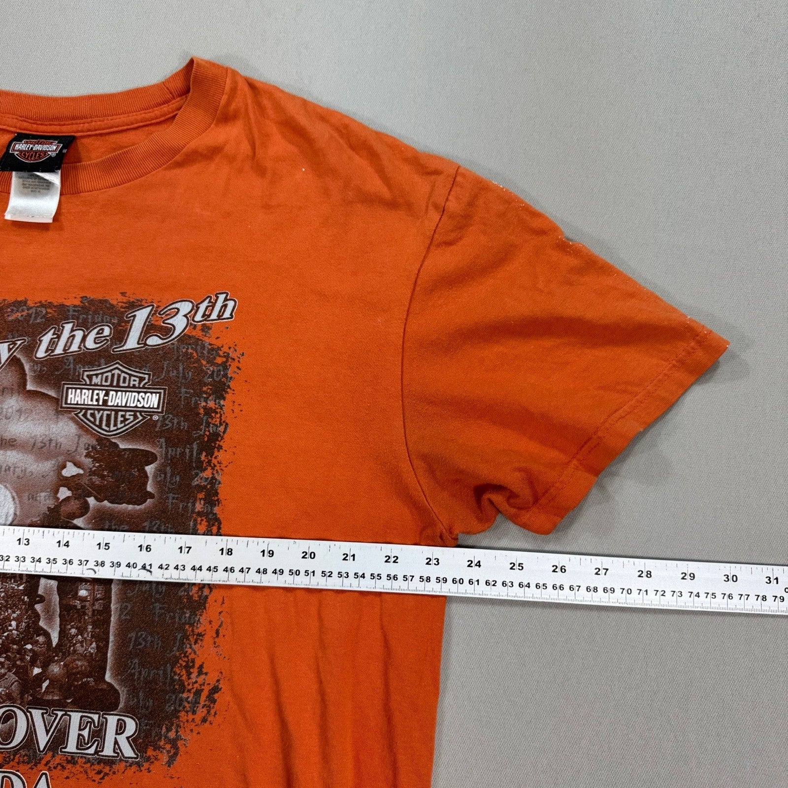 Harley Davidson T-Shirt 2012 Port Dover Friday The 13 mens XL Orange