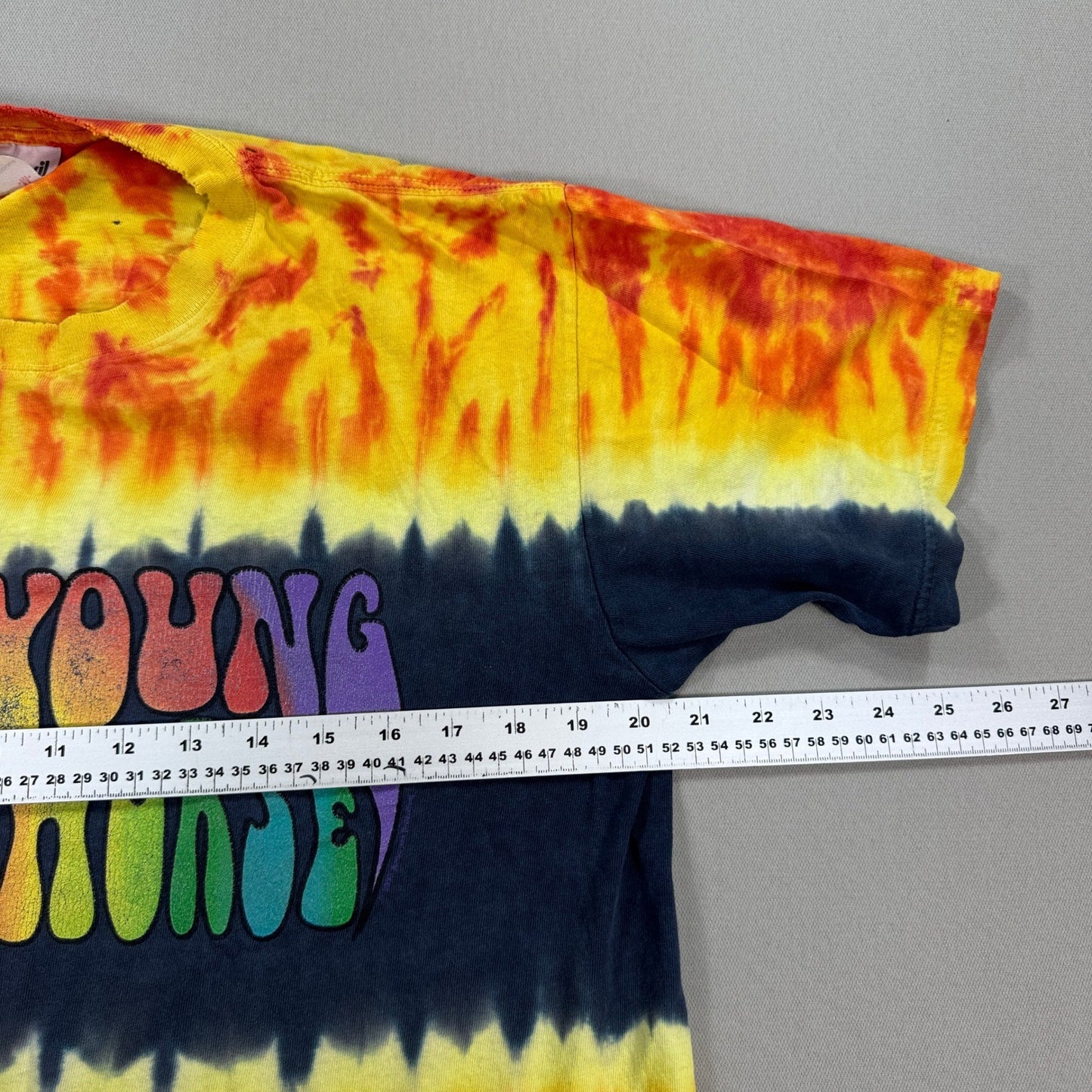 Vintage Neil Young Crazy Horse Band Tour T Shirt Medium Tie Dye Thrashed