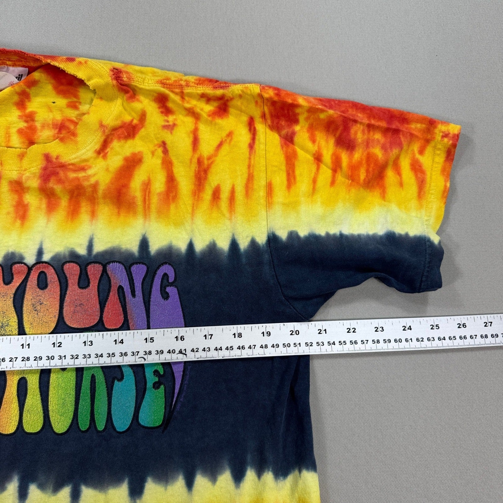 Vintage Neil Young Crazy Horse Band Tour T Shirt Medium Tie Dye Thrashed