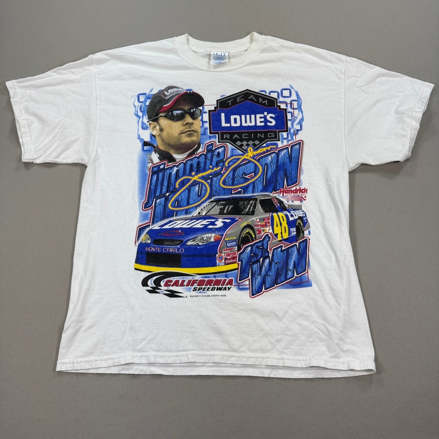VTG Nascar T-Shirt Jimmie Johnson 48 Lowe's Monte Carlo Car Race mens XL Y2K