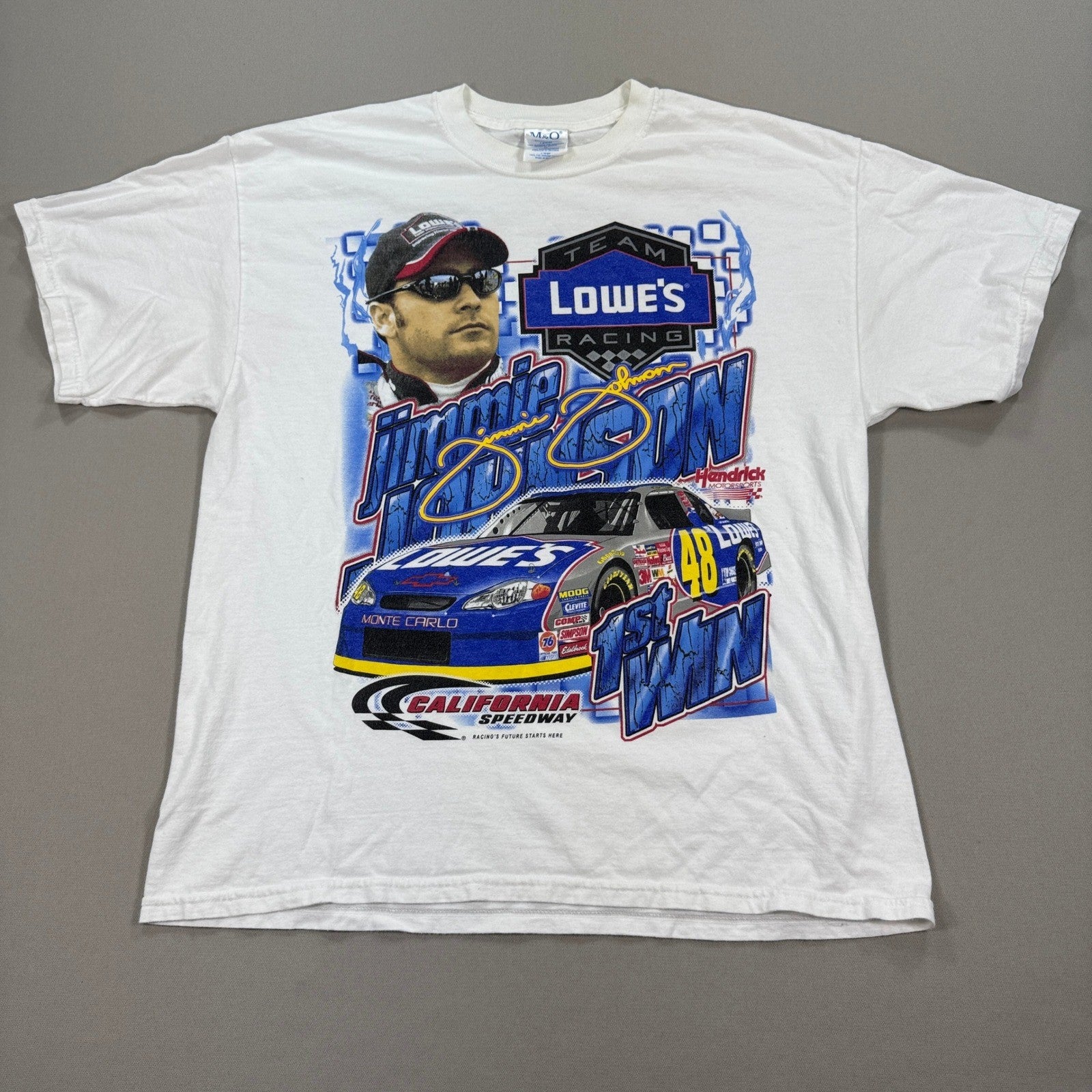 VTG Nascar T-Shirt Jimmie Johnson 48 Lowe's Monte Carlo Car Race mens XL Y2K