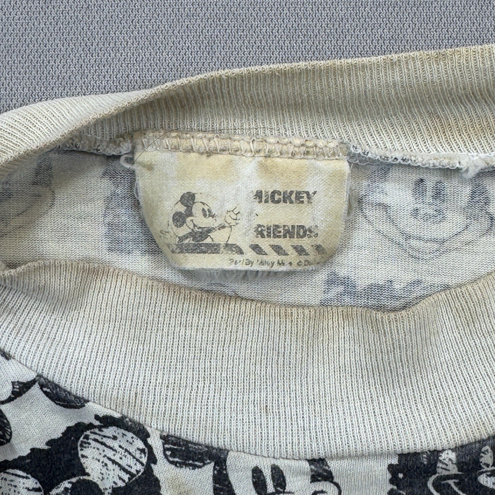 Vintage 90's Mickey Mouse Shirt Womens Small Black White Graphic Checkered