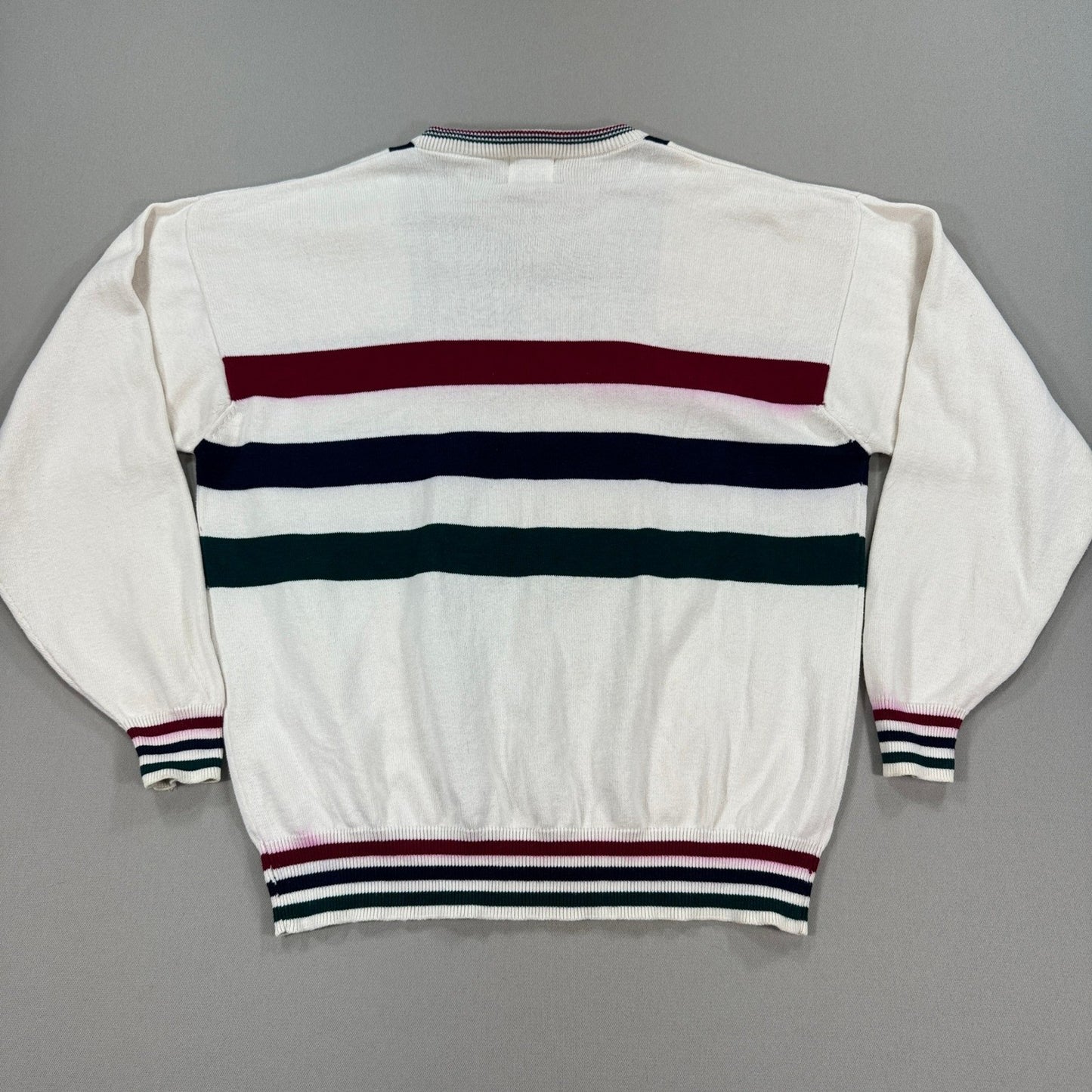 VTG 90s Cotton Traders Golf Sweater mens Medium Colorful Knitted Fall Spring