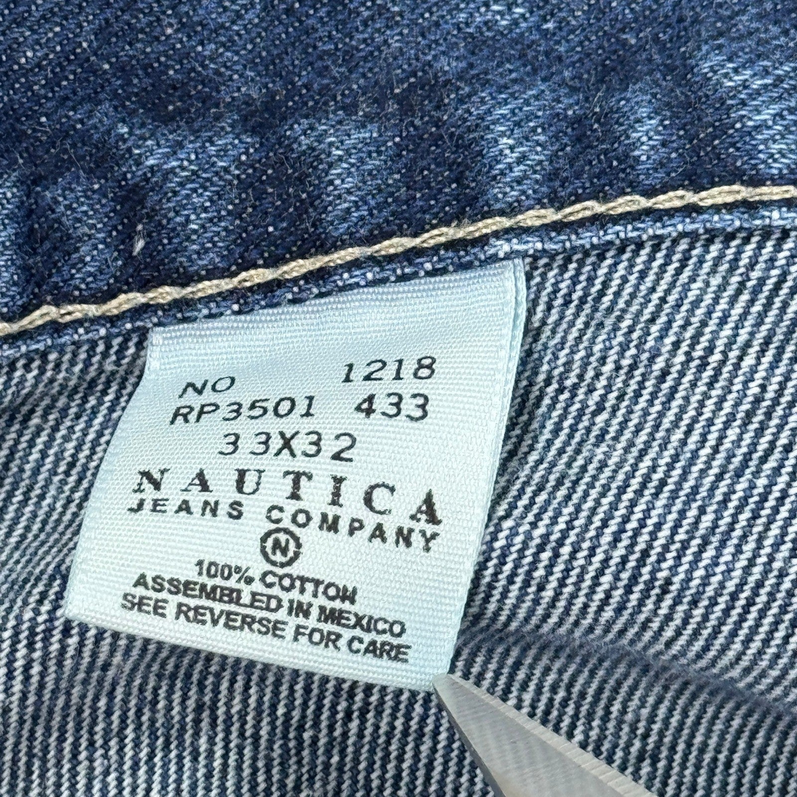 Vintage Nautica Carpenter Cargo Jeans 33x32 Loose Baggy Skater Y2K Blue