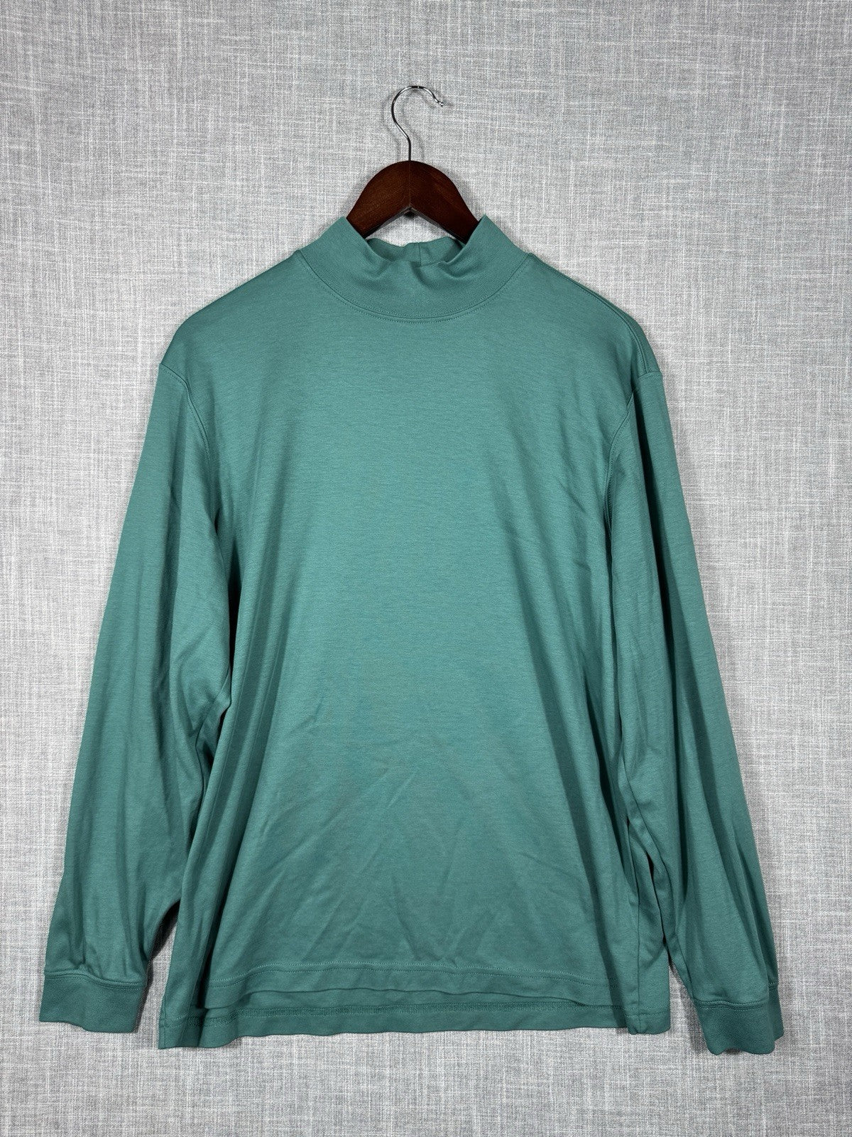 LL Bean Turtleneck Pima Cotton Long Sleeves Green  Mens Large