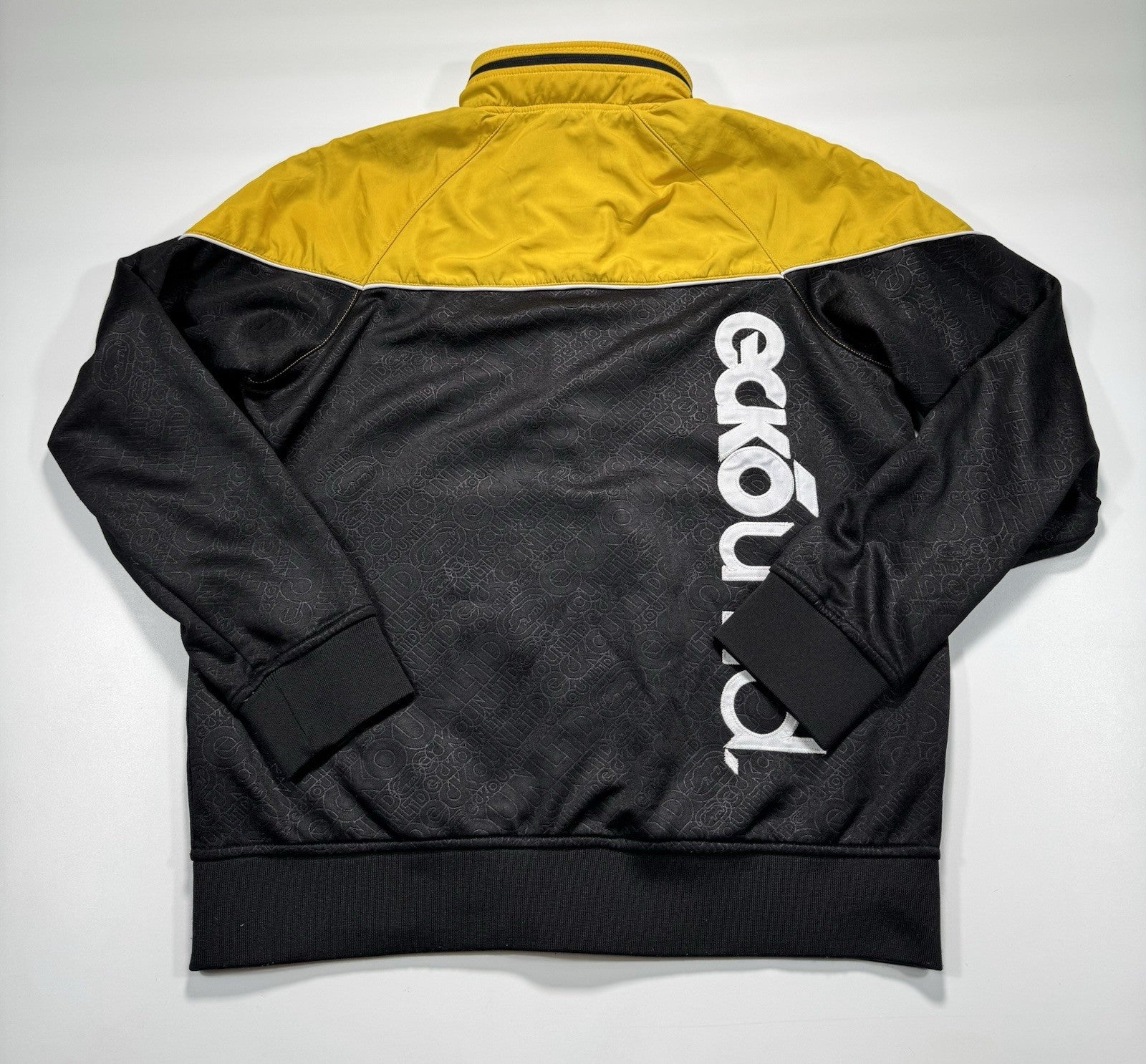 Ecko Unltd Full Zip Jacket Y2K Size Medium Utility Hood In Collar Graphic Print