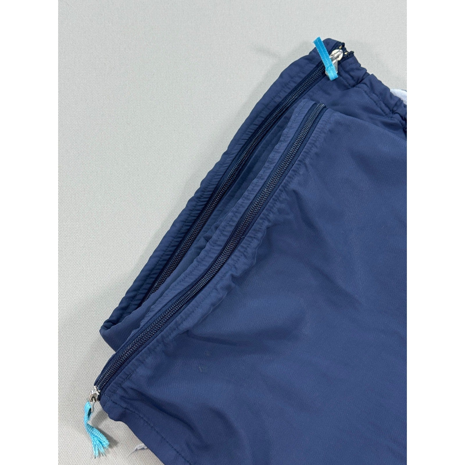 Vintage Nike Track Pants mens XL Navy Blue Full Zip Windbreaker Wide Leg Y2K