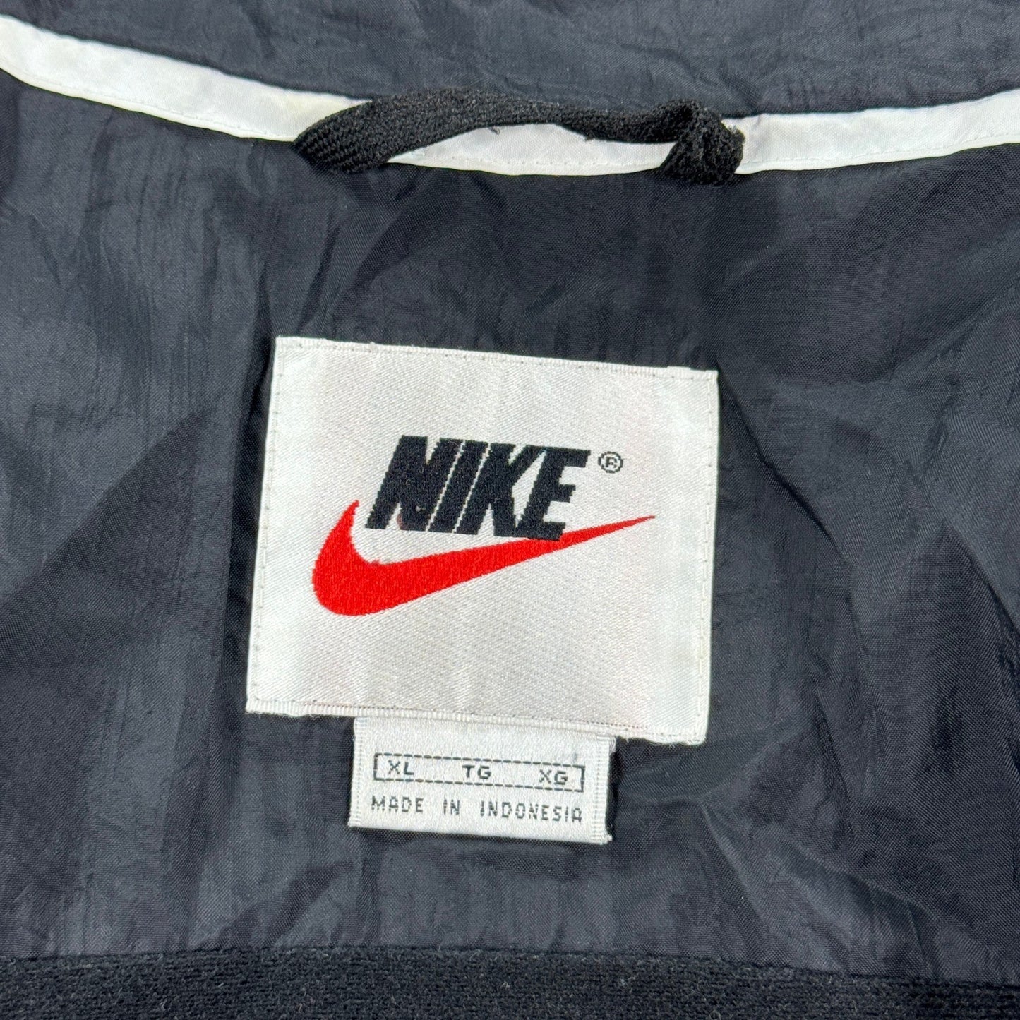 Vintage Nike Track Jacket Men's XL Green Black Full Zip Windbreaker Swoosh 90s