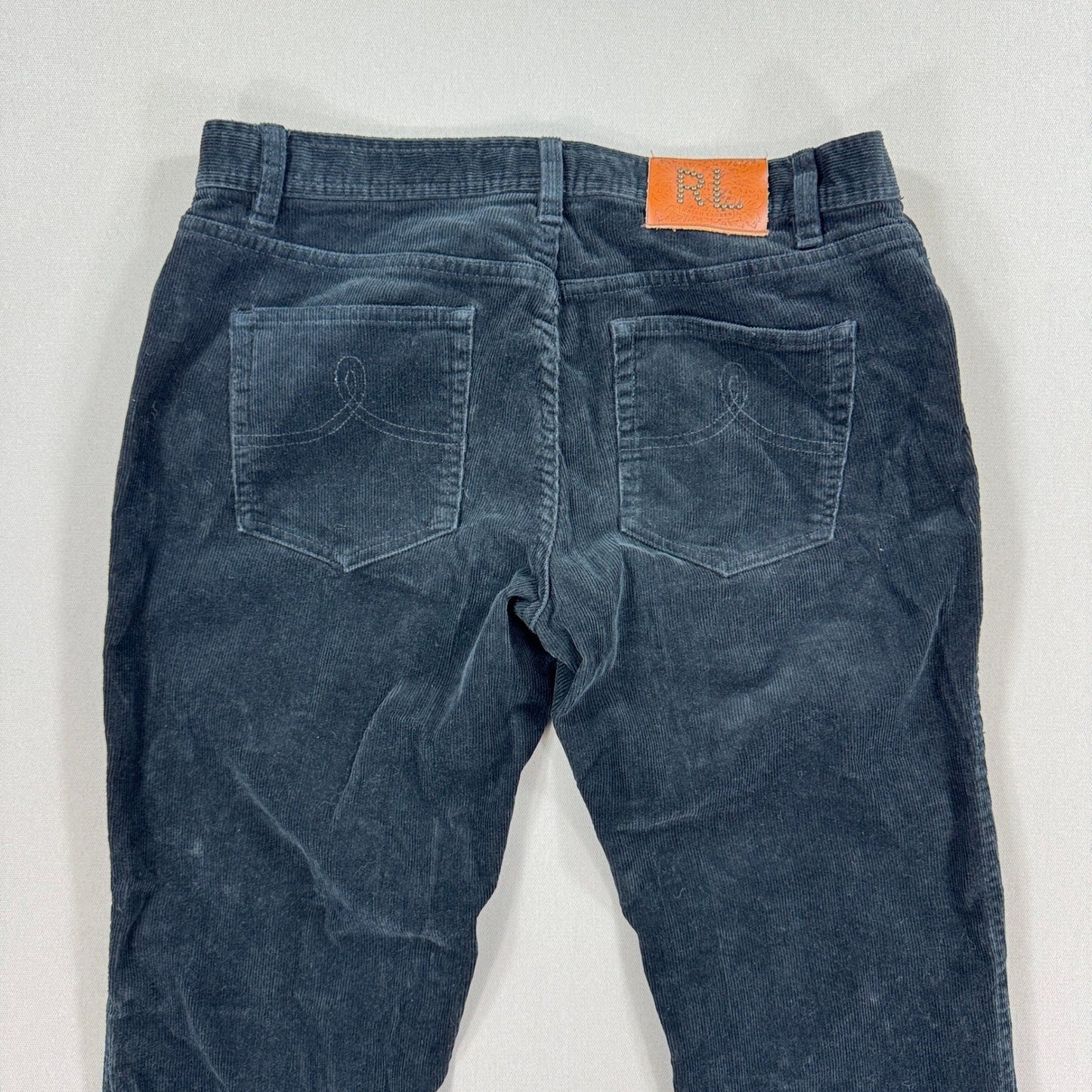 Ralph Lauren Sport Corduroy Pants Women's Size 8 Black Bootcut Stretch Classic