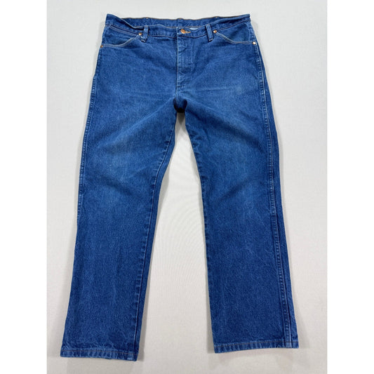 Wrangler 936PWD Jeans mens 38x30 Blue Denim Straight Leg Light Wash Regular Fit