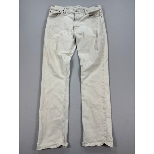 Polo Ralph Lauren Jeans Mens 36x34 Beige Dungerees Pants Straight Leg