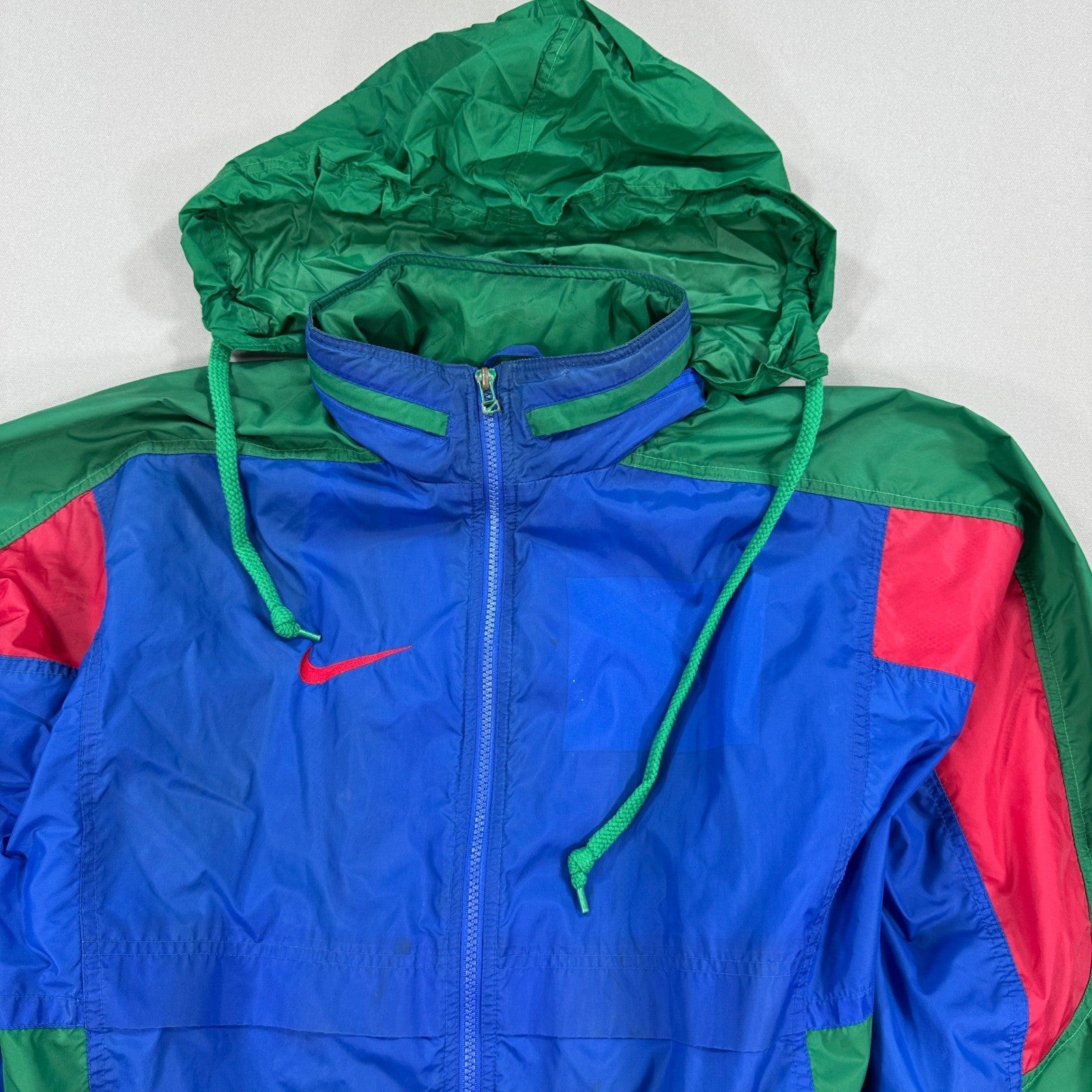 RARE Vintage Nike DB Bitter Warriors Windbreaker Jacket mens XL Blue Hooded